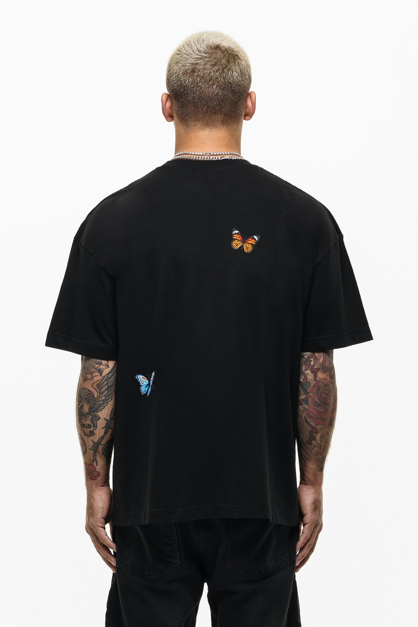 Oversized Breakout Butterfly Black T-shirt