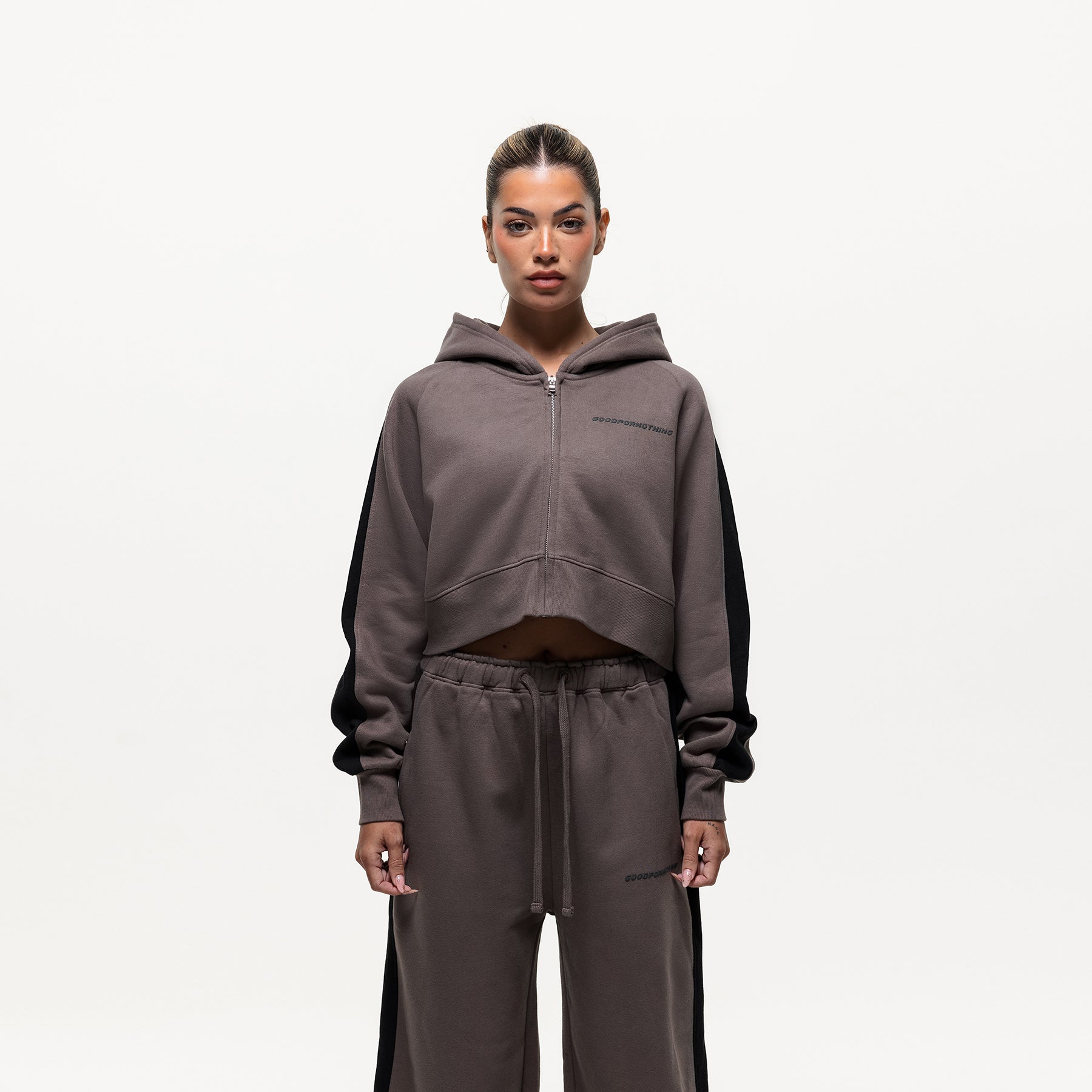 Vintage Track Taupe Zip Hoodie (Final Sale) – GOODFORNOTHING®