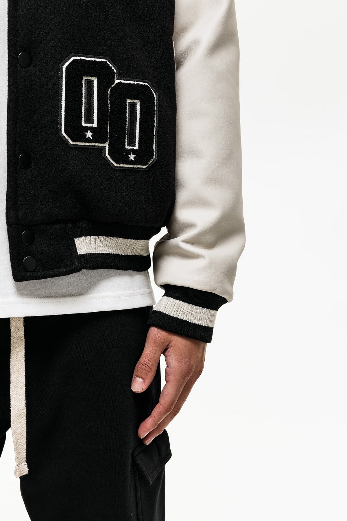 Academy Faux Wool Black Bomber
