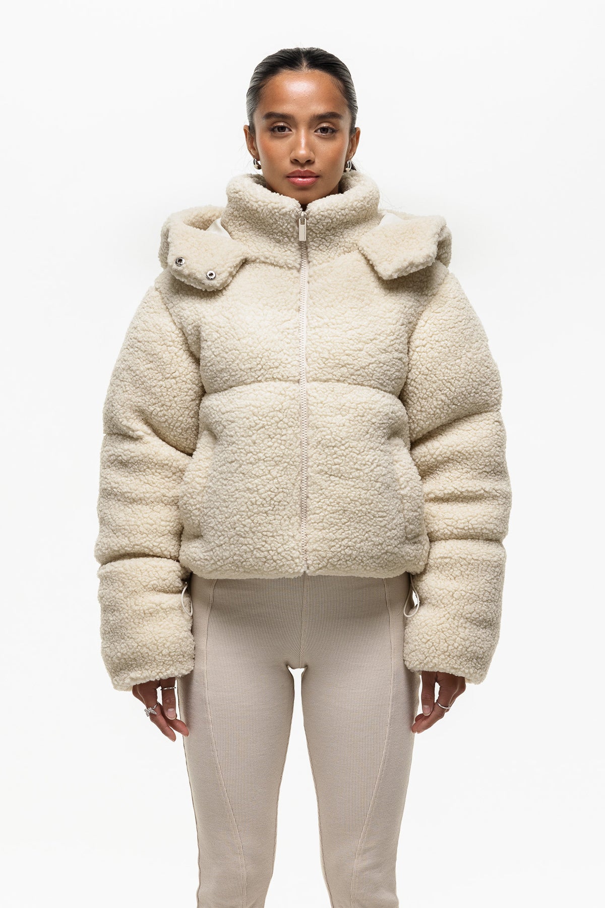 Boohoo Teddyjacke Schwarz Mit Kapuze Teddy Coat Teddy Jacke Crop