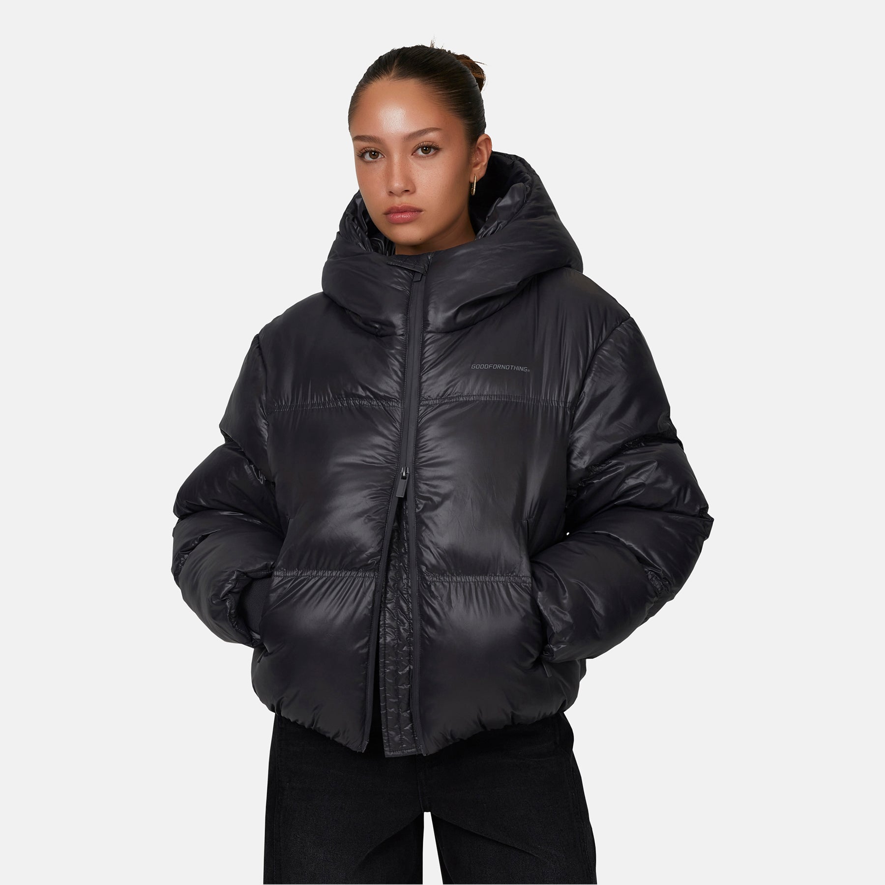 Arctic Shine Gunmetal Puffer Jacket – GOODFORNOTHING®