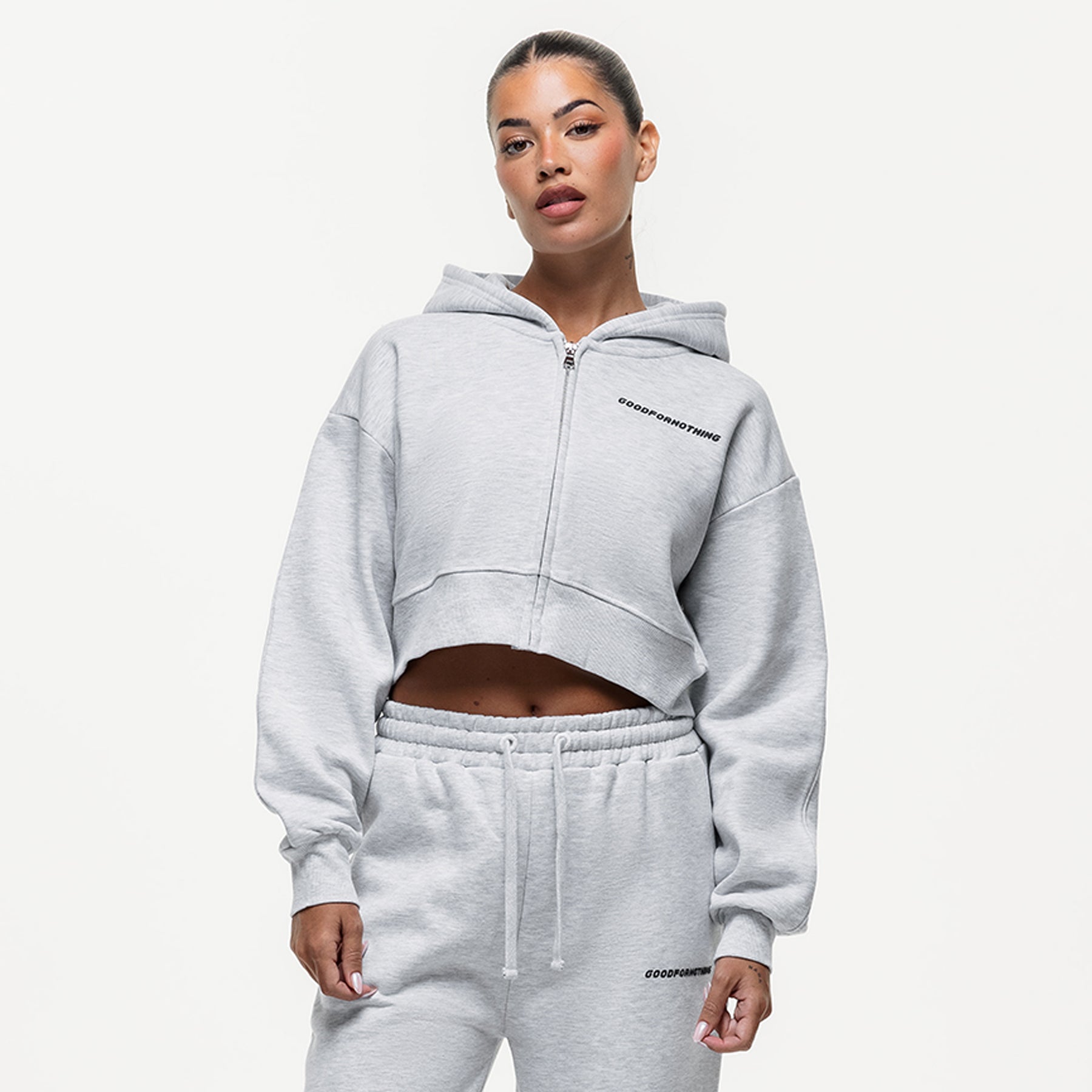 Vintage Grey Marl Zip Hoodie – GOODFORNOTHING®