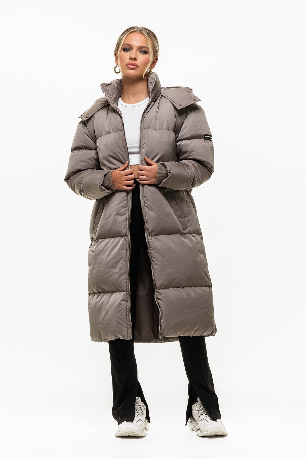 Luxe Maxi Taupe Puffer Coat