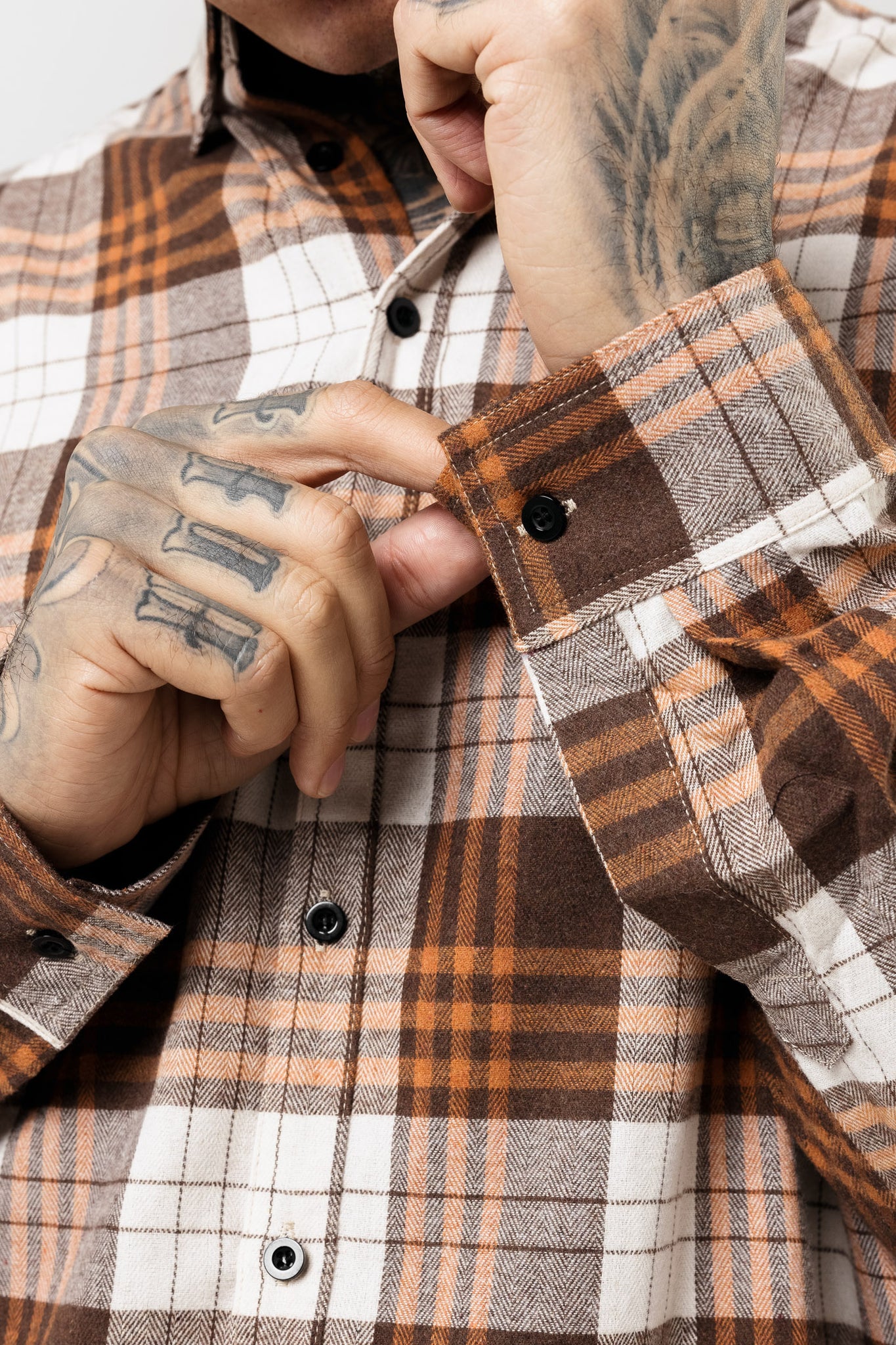 Oversized Flannel Check Rust Shirt