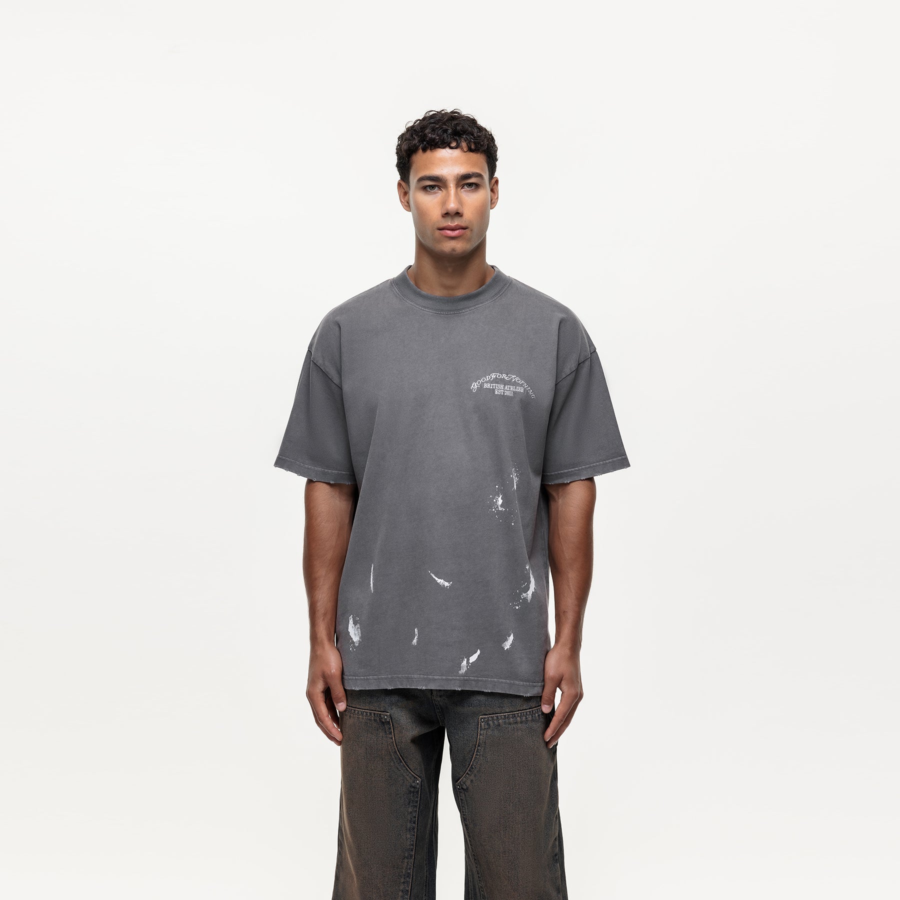 Abrade Taupe Sprayed T-shirt