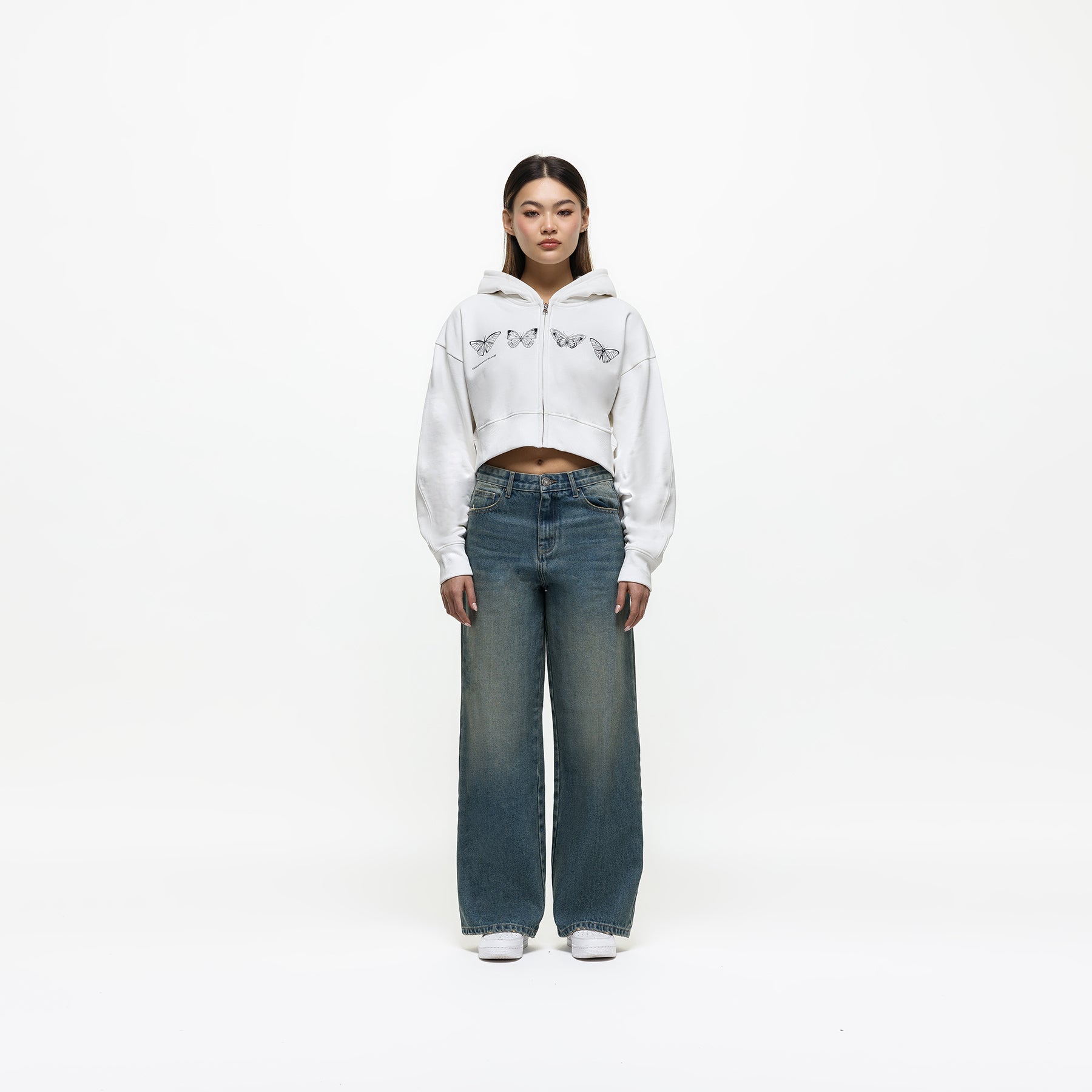 Metamorphosis White Zip Hoodie (Final Sale)