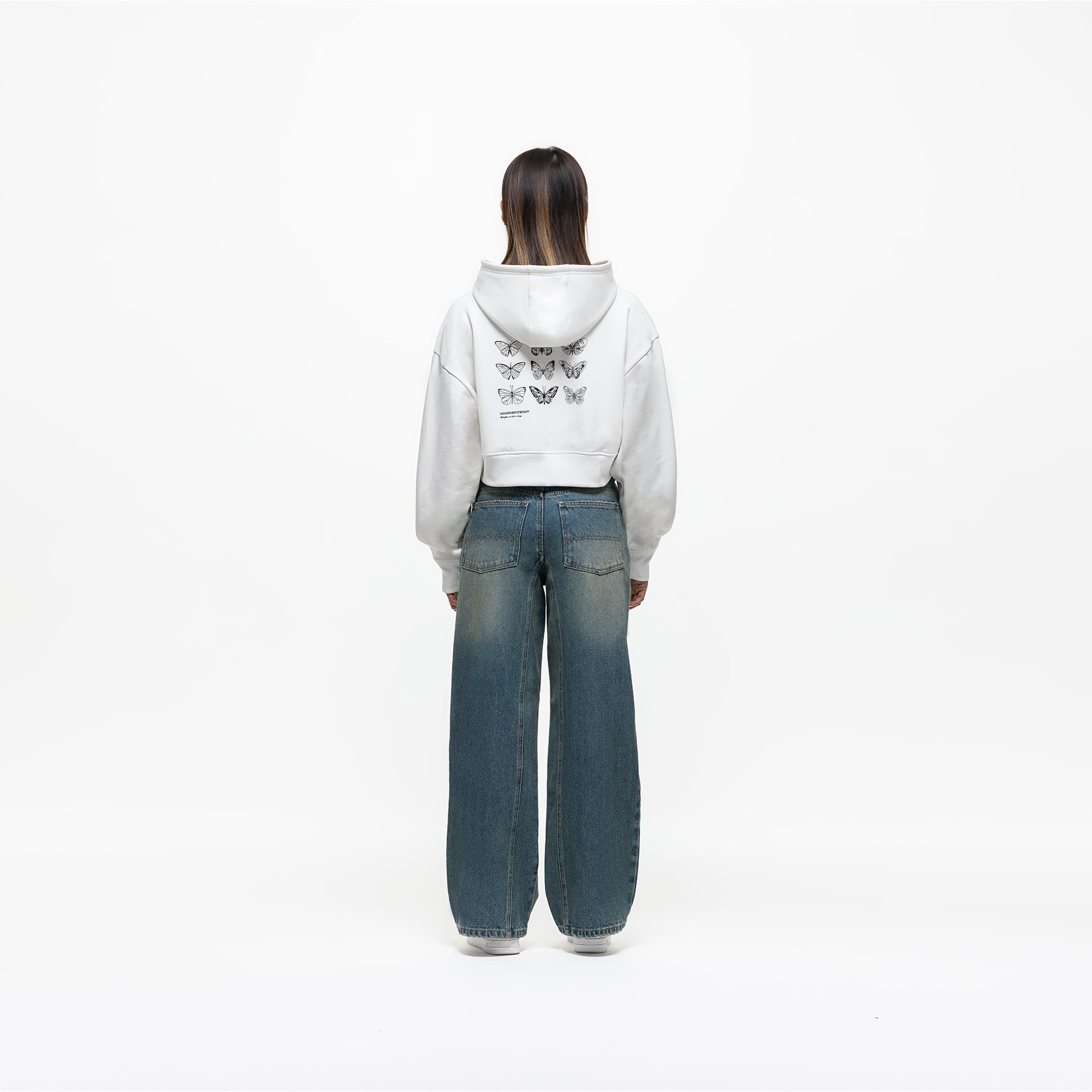 Metamorphosis White Zip Hoodie (Final Sale)