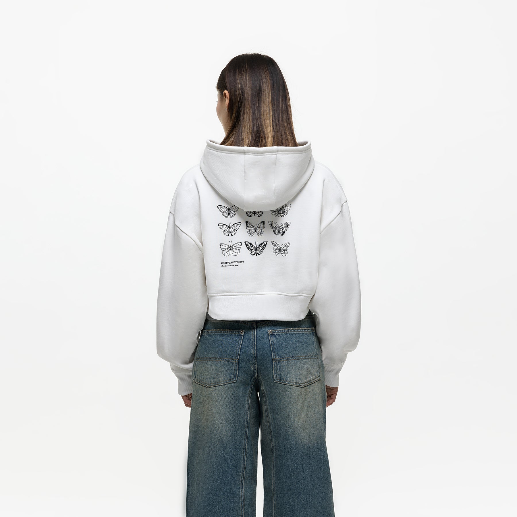 Metamorphosis White Zip Hoodie (Final Sale)