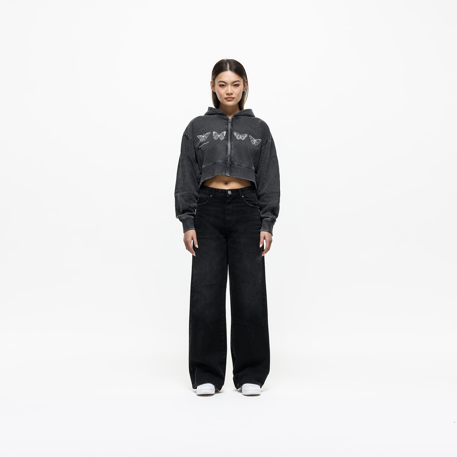 Metamorphosis Washed Black Zip Hoodie (Final Sale)