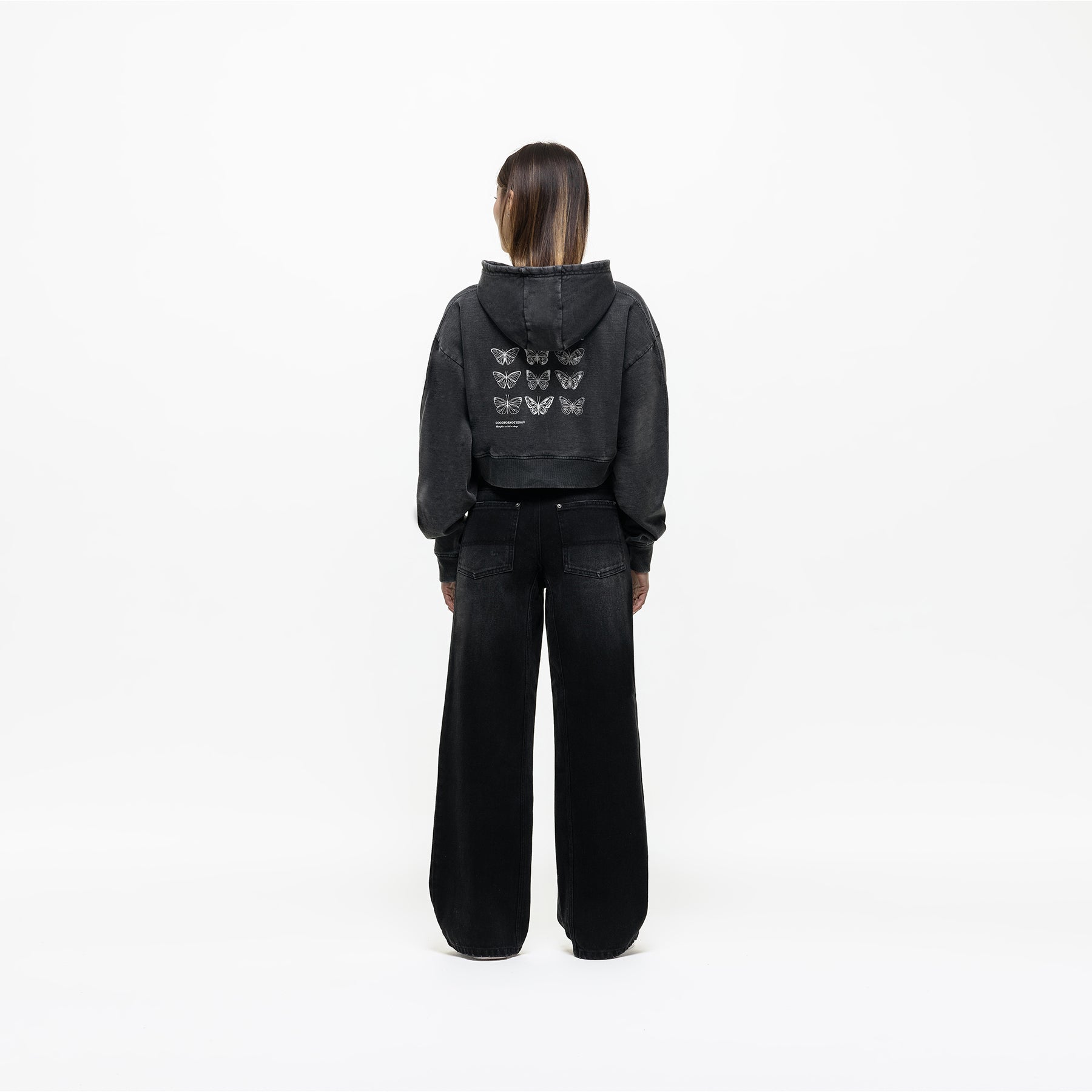 Metamorphosis Washed Black Zip Hoodie (Final Sale)
