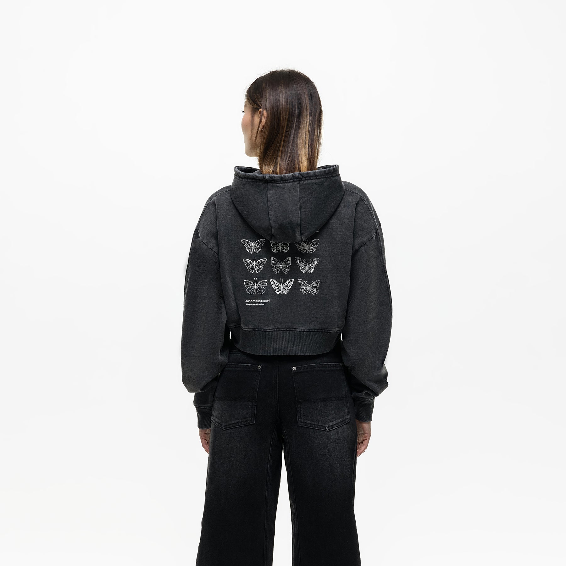 Metamorphosis Washed Black Zip Hoodie (Final Sale)