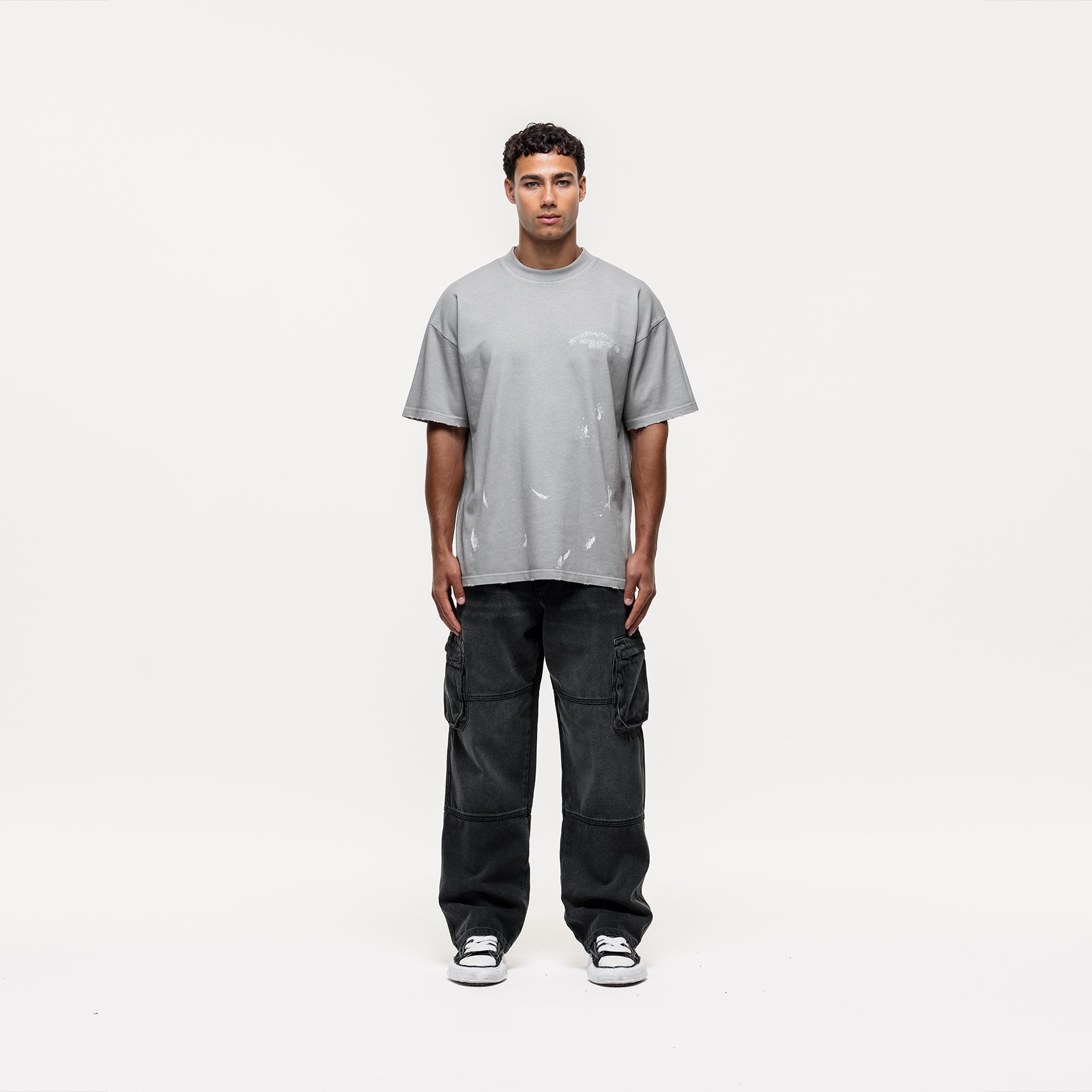 Abrade Grey Sprayed T-shirt