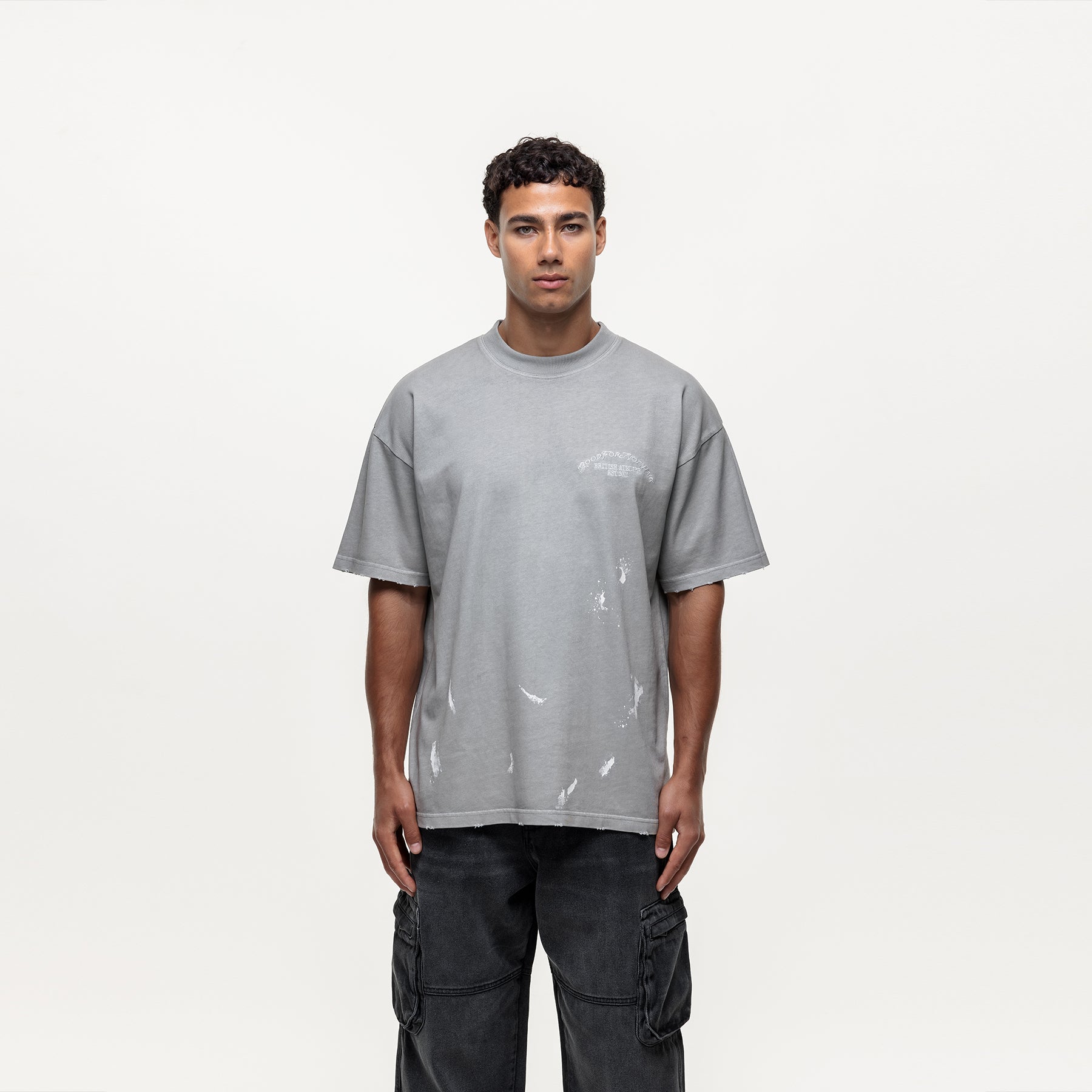 Abrade Grey Sprayed T-shirt