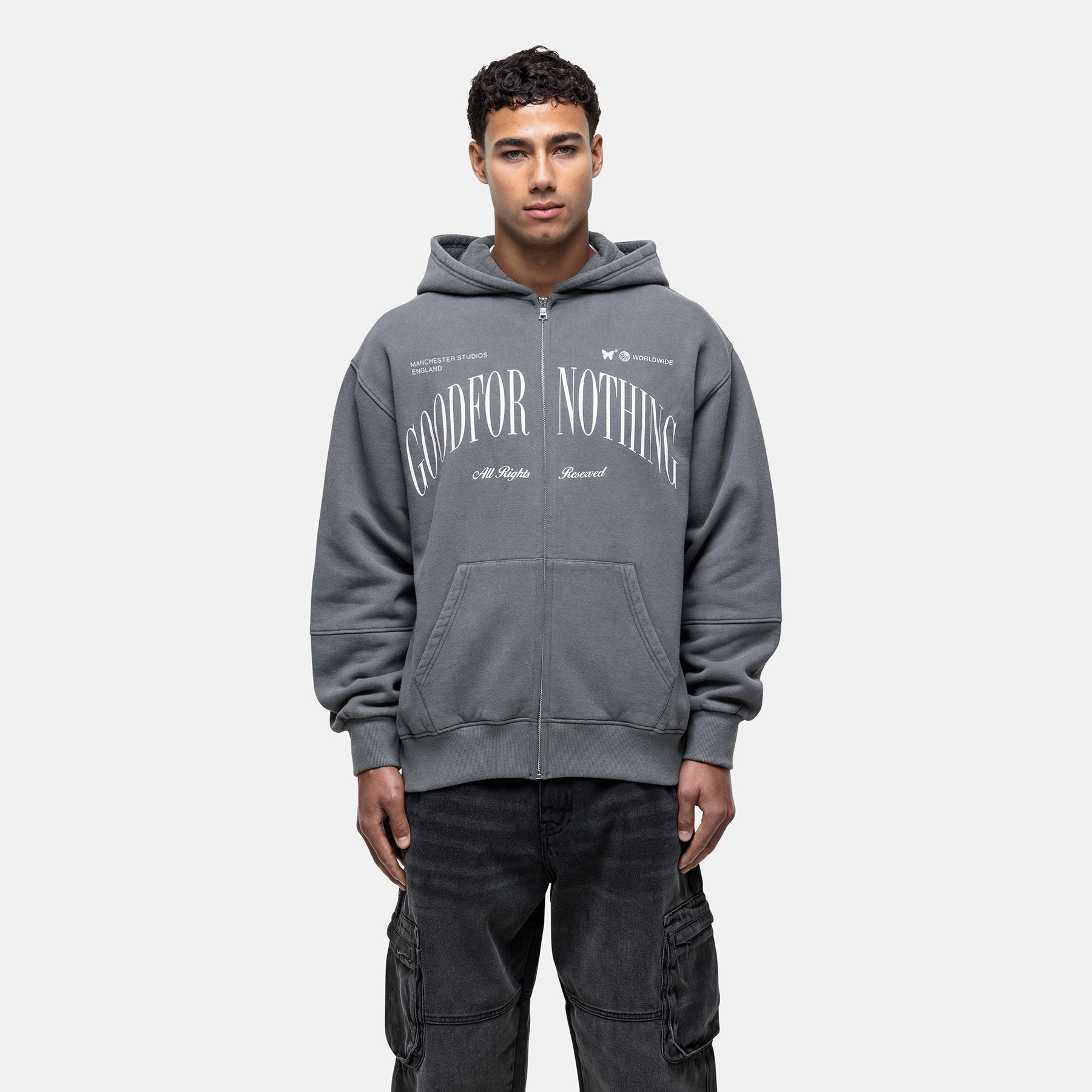 Arch Washed Zip Hoodie