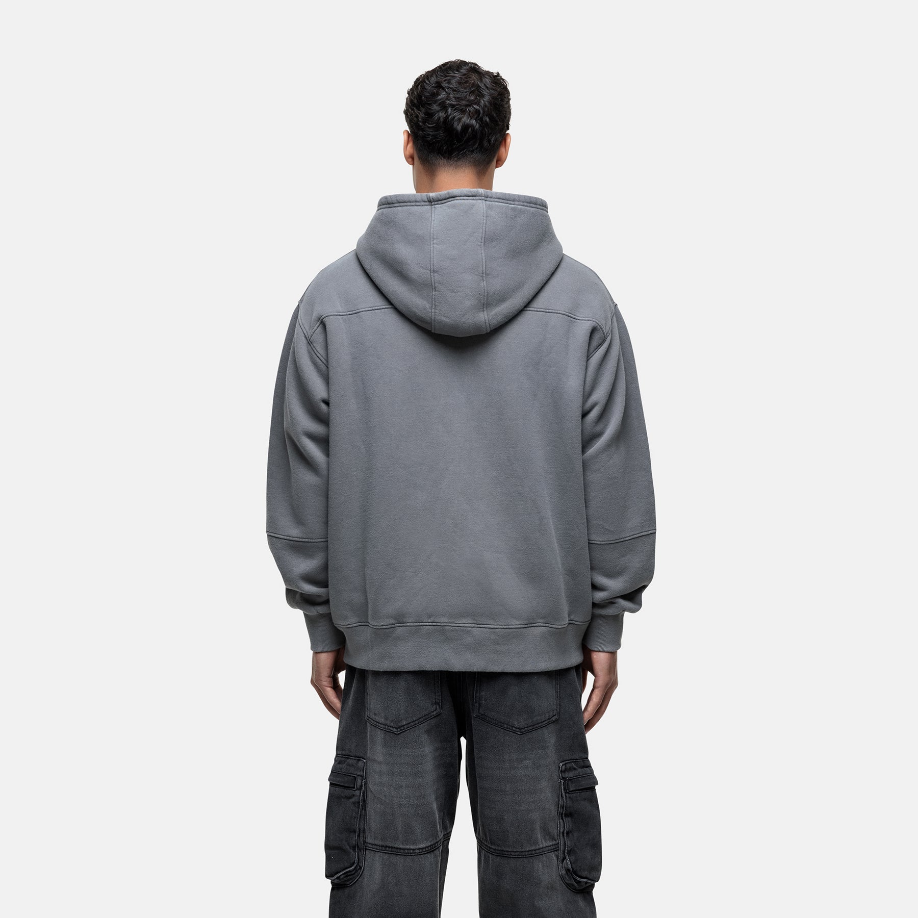 Arch Washed Grey Zip Hoodie