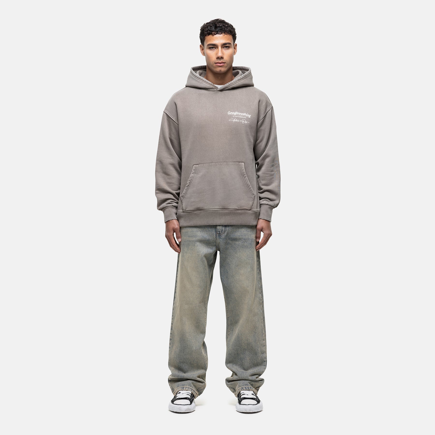 Cult Butterfly Taupe Washed Hoodie