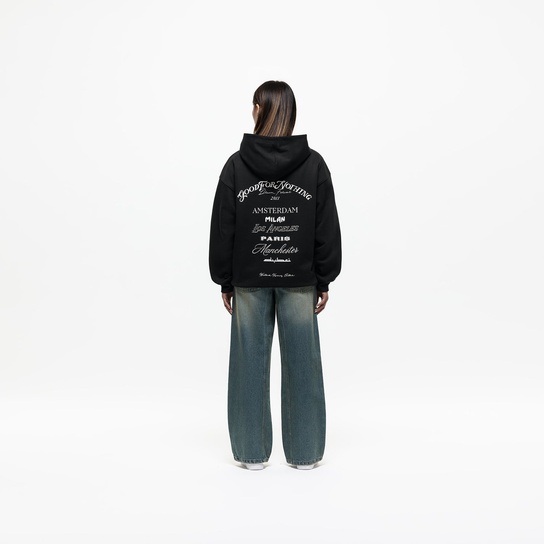 Oversized Destination Black Hoodie