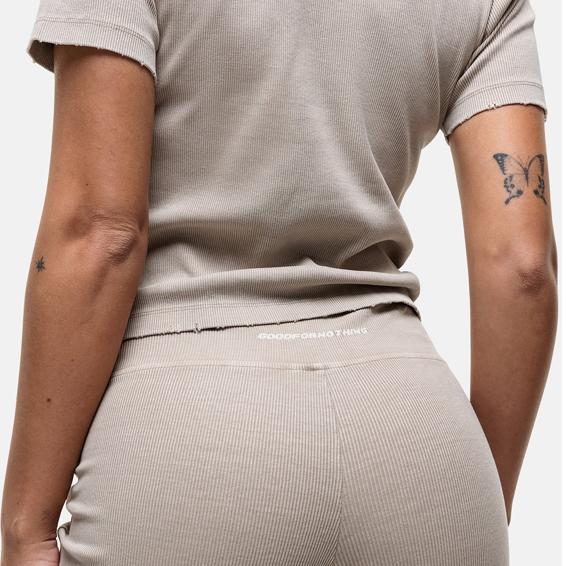 Ribbed Stone Flared Leggings