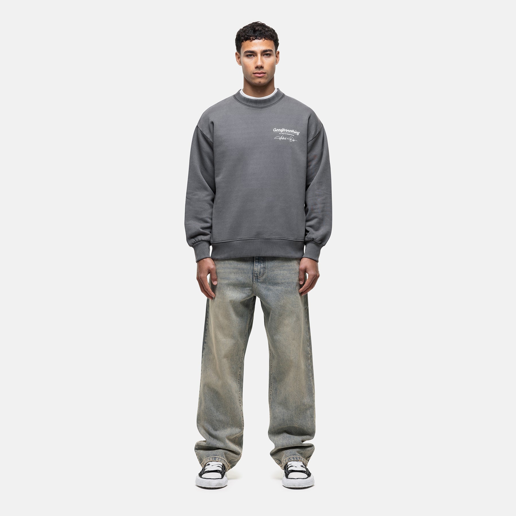 Cult Butterfly Grey Washed Sweatshirt