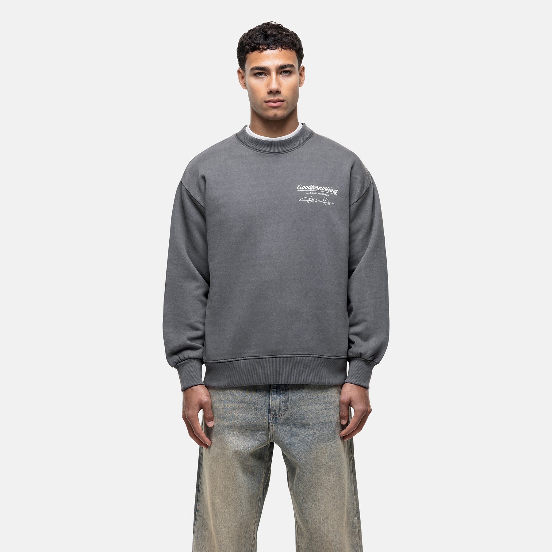 Cult Butterfly Grey Washed Sweatshirt