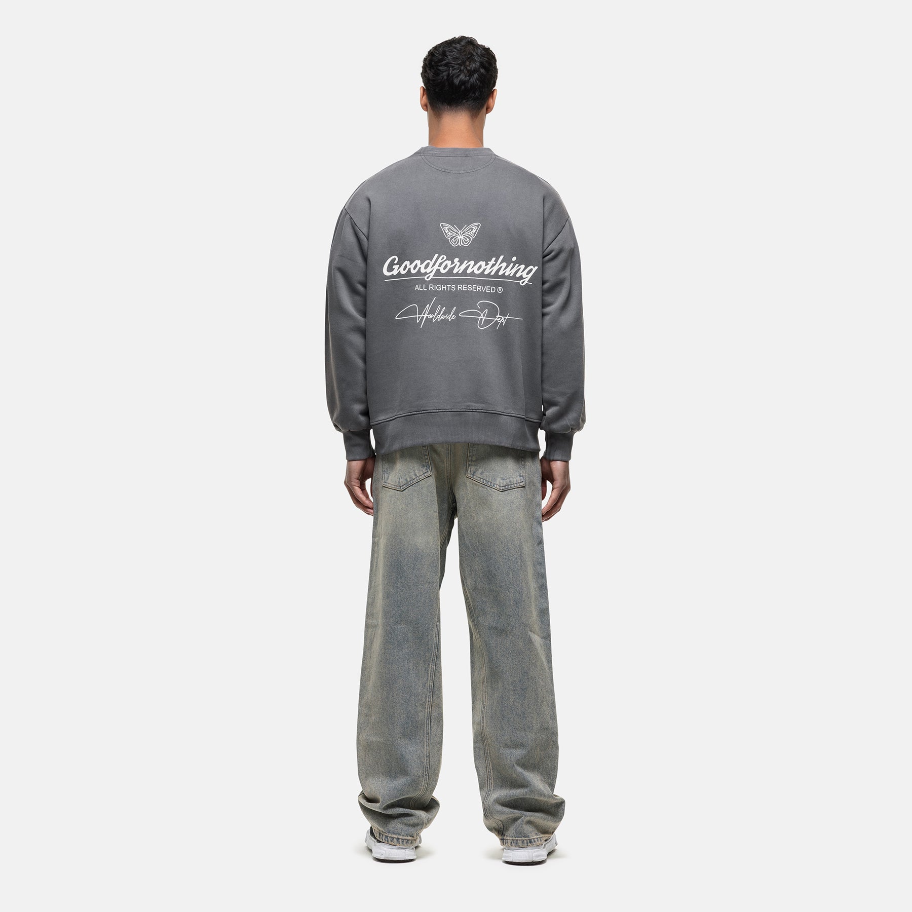 Cult Butterfly Grey Washed Sweatshirt