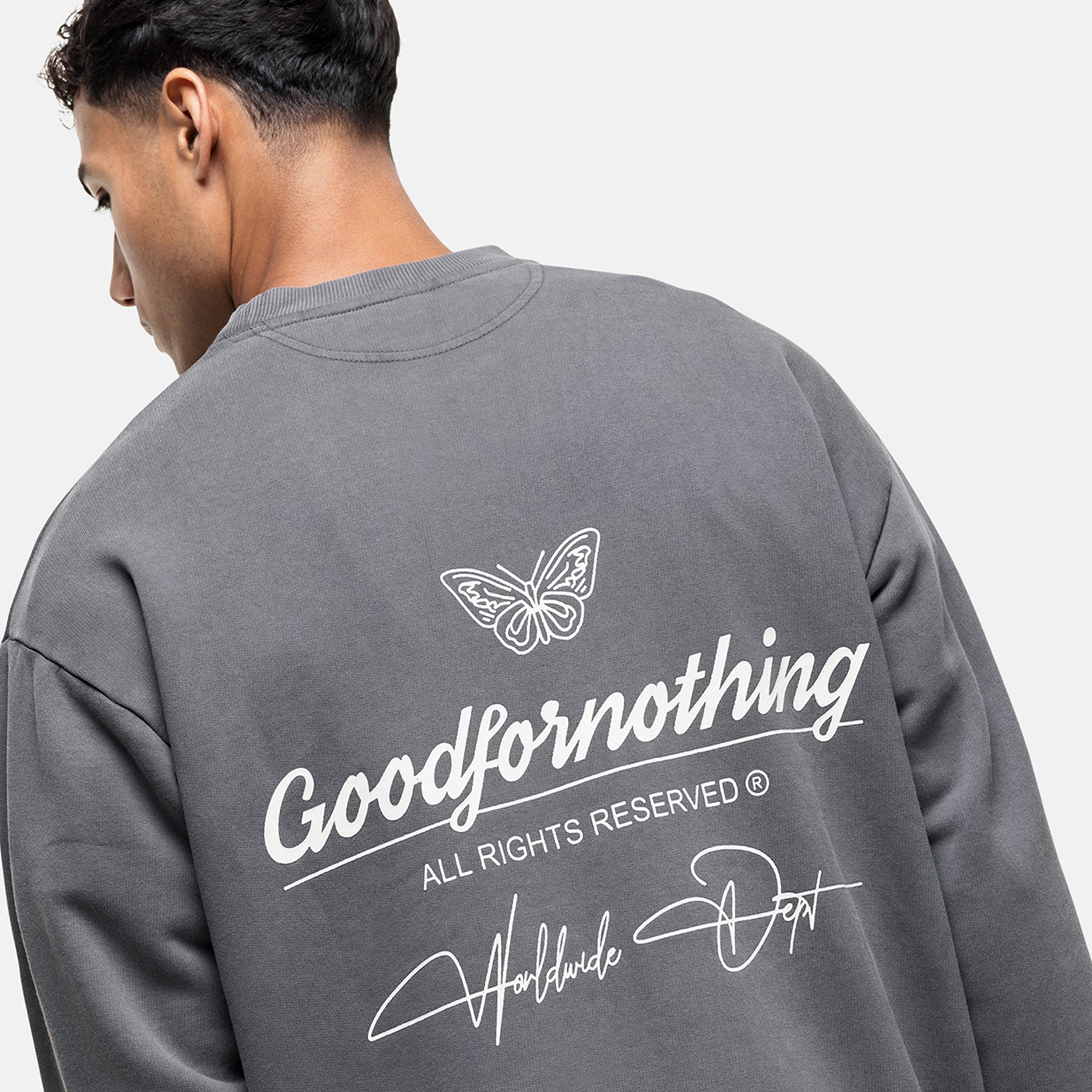 Cult Butterfly Grey Washed Sweatshirt