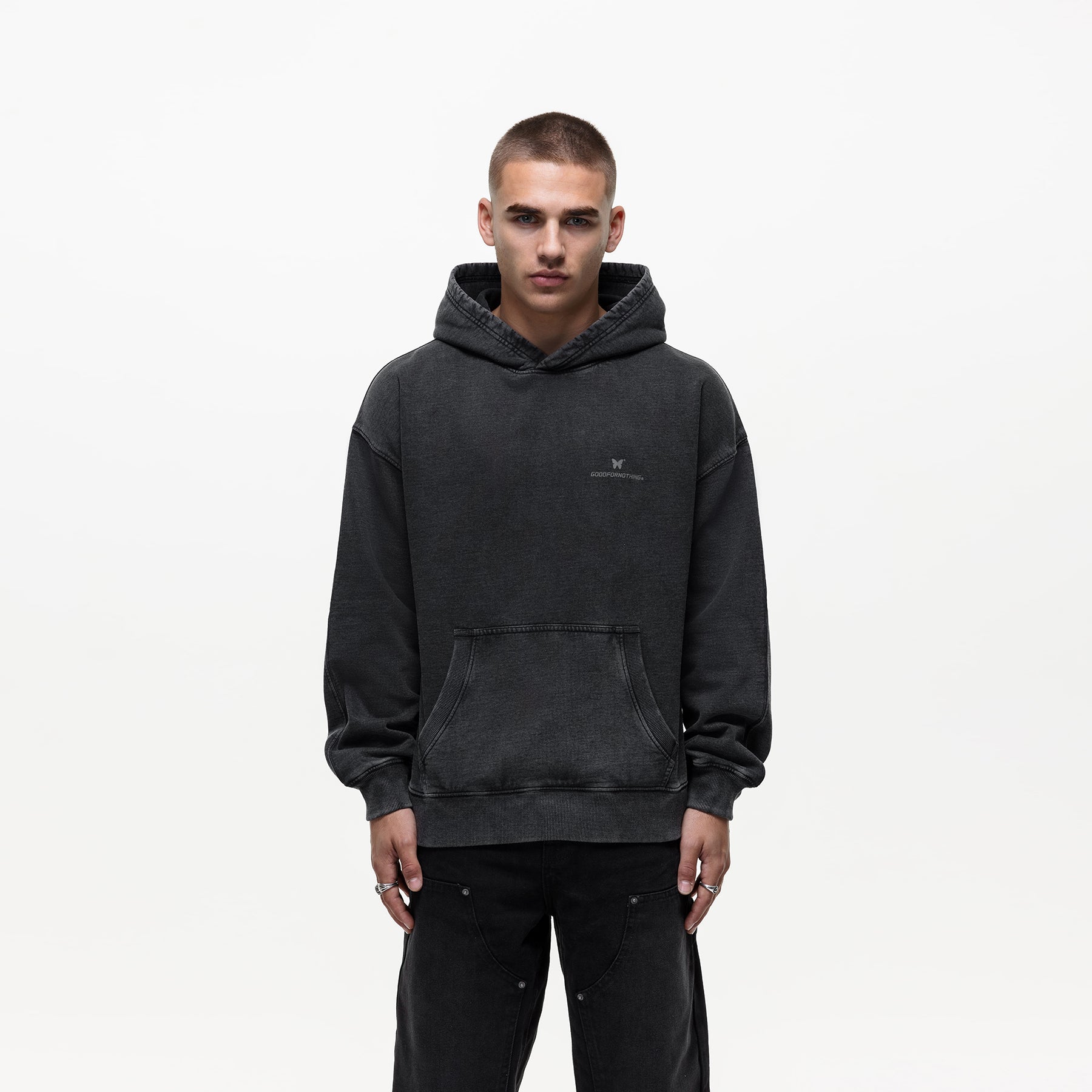 Spirit Washed Black Hoodie