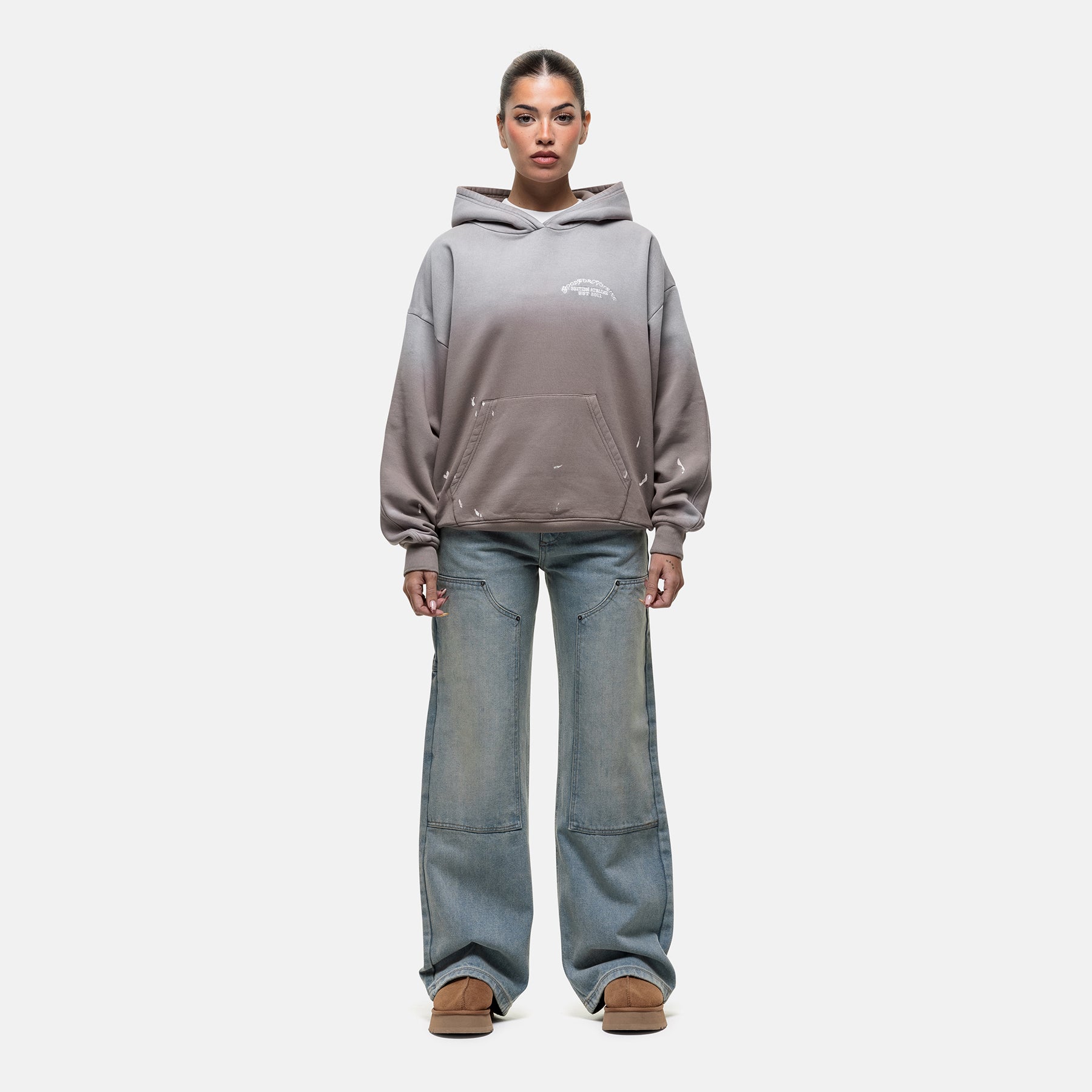 Abrade Taupe Sprayed Hoodie