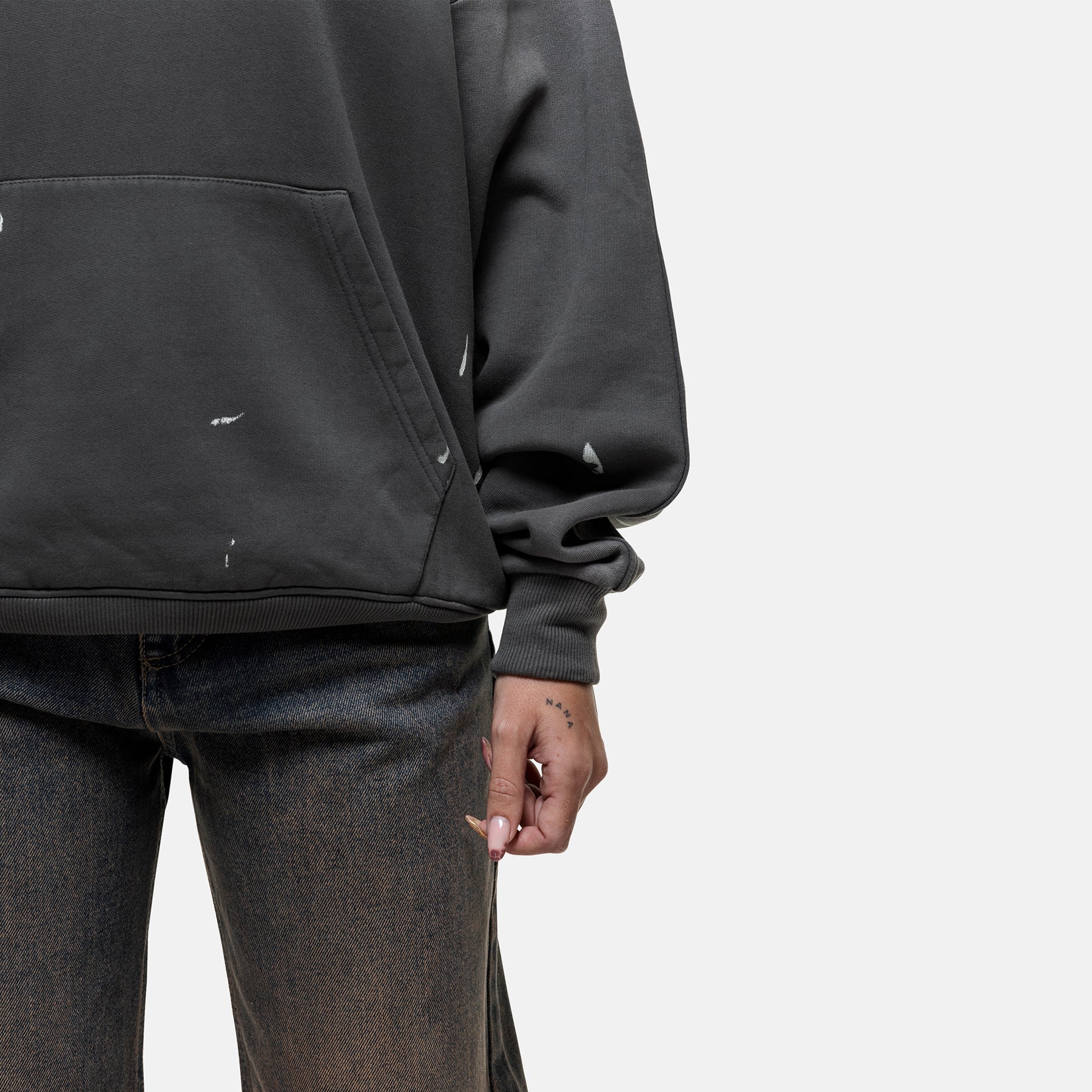 Abrade Grey Sprayed Hoodie