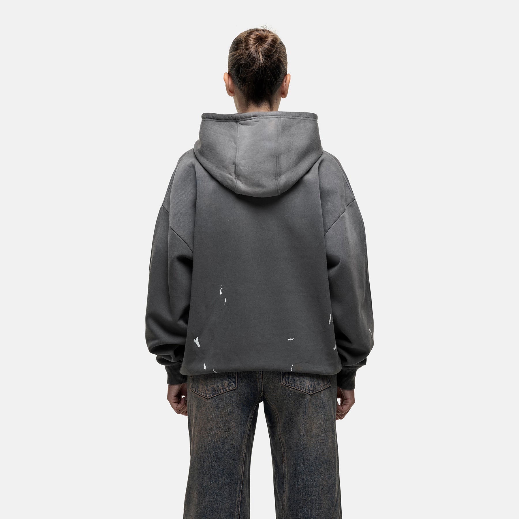Abrade Grey Sprayed Hoodie