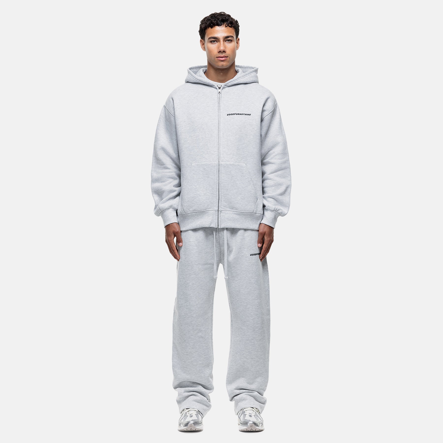 Vintage Grey Marl Zip Hoodie