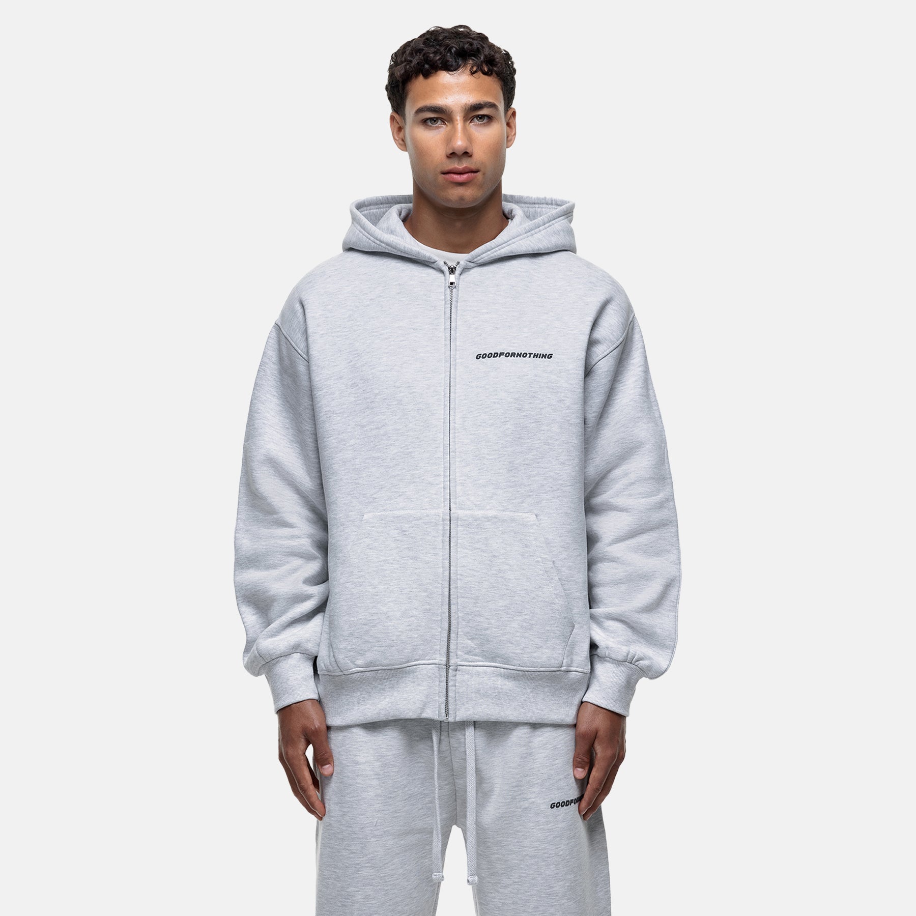 Vintage Grey Marl Zip Hoodie