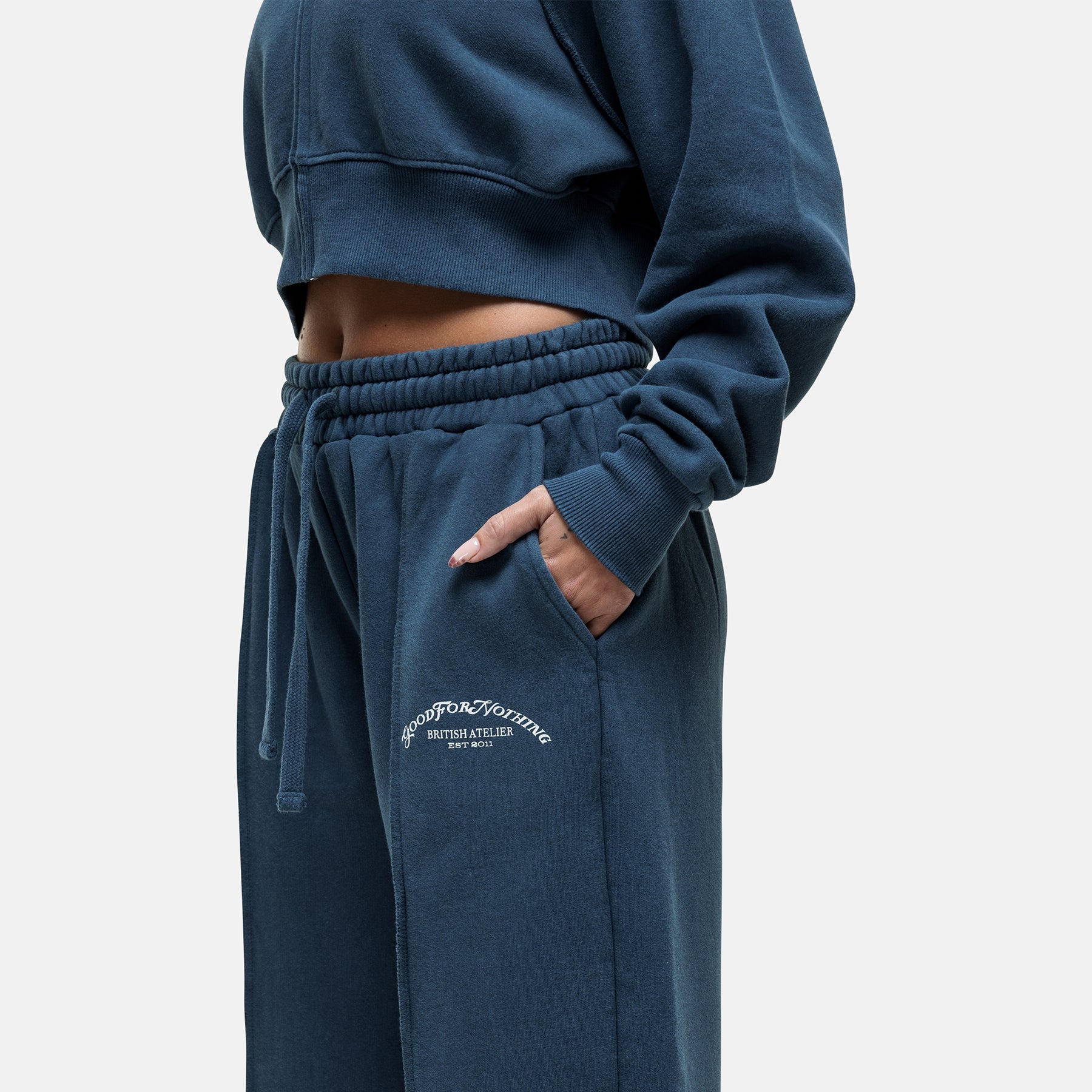 Raw Seam Vintage Blue Sweatpants