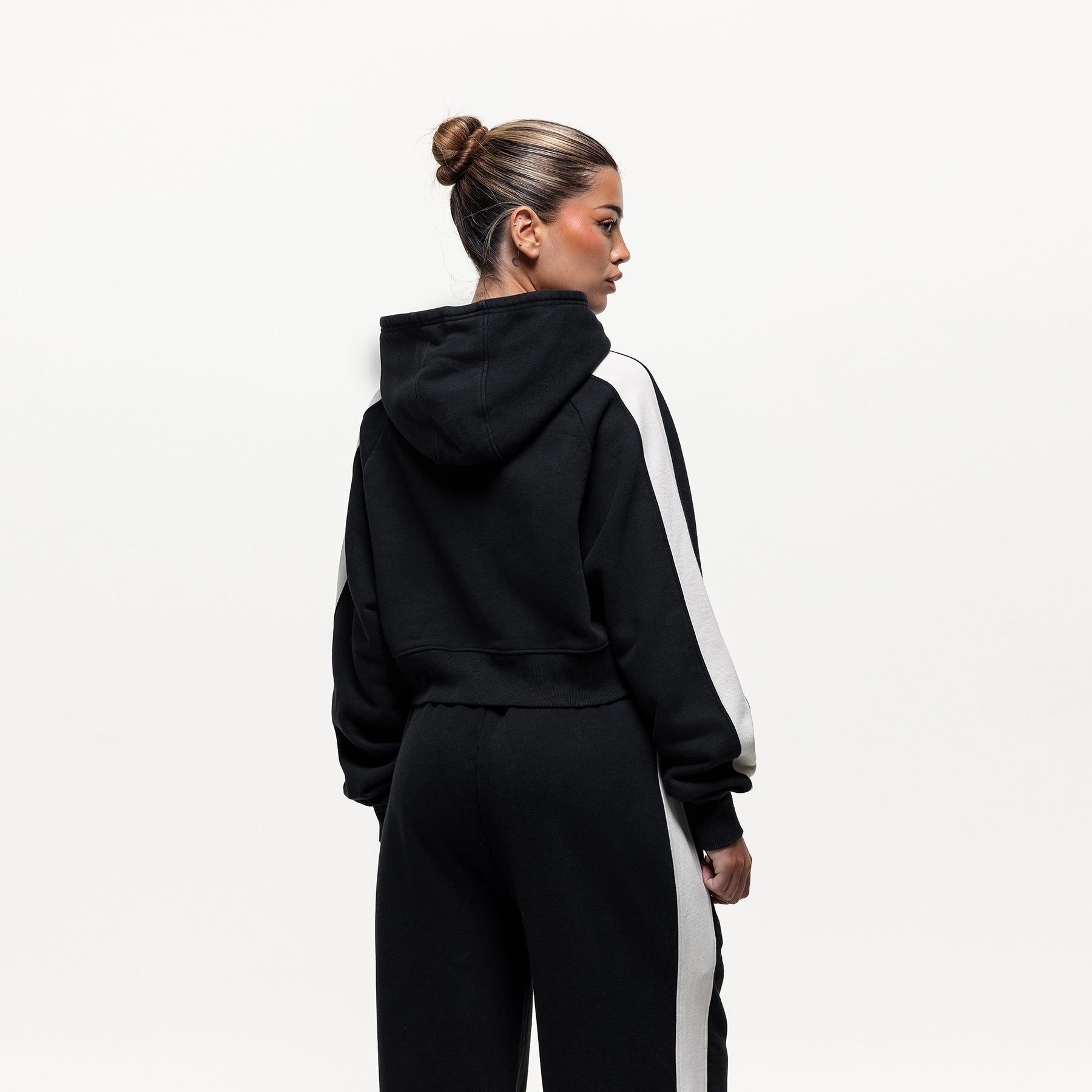 Vintage Track Black Zip Hoodie (Final Sale)