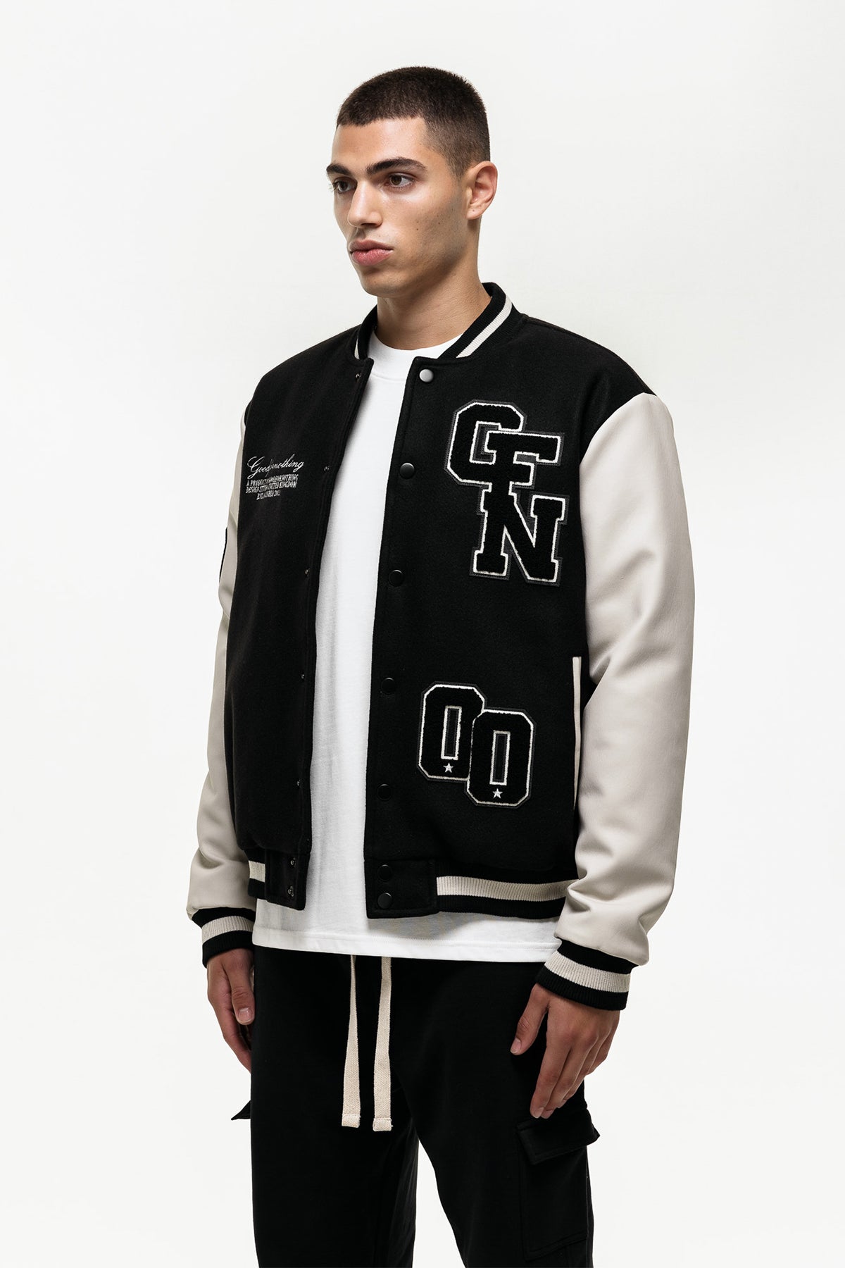 Academy Faux Wool Black Bomber