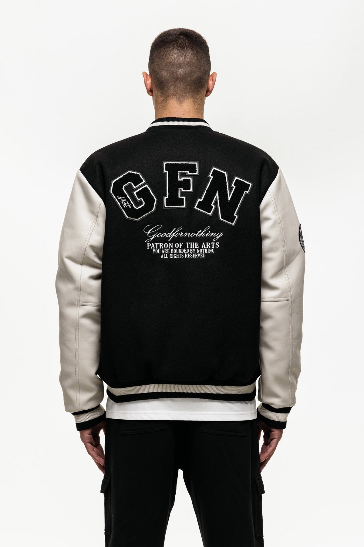 Academy Faux Wool Black Bomber