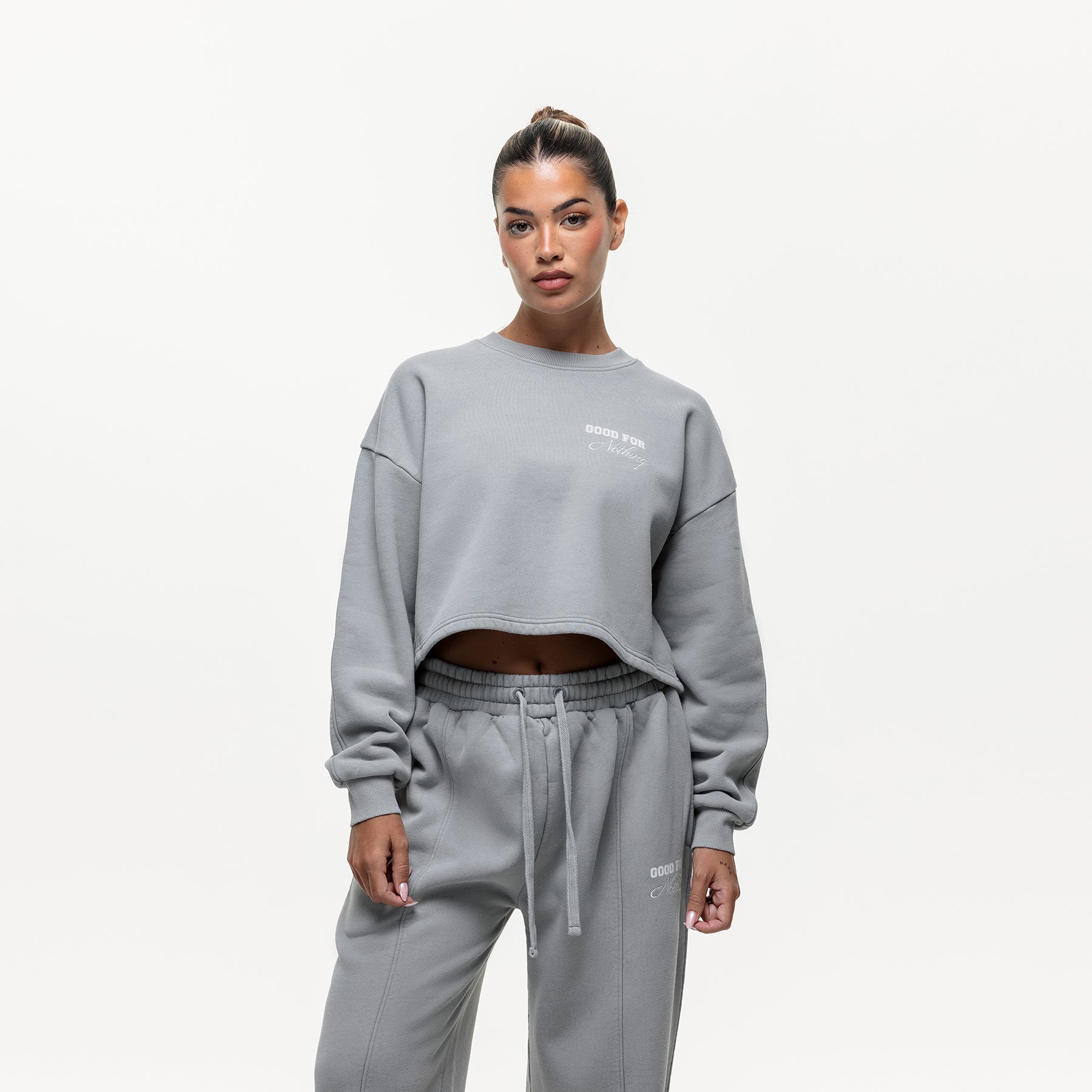 Slouch Grey Crop Sweatshirt