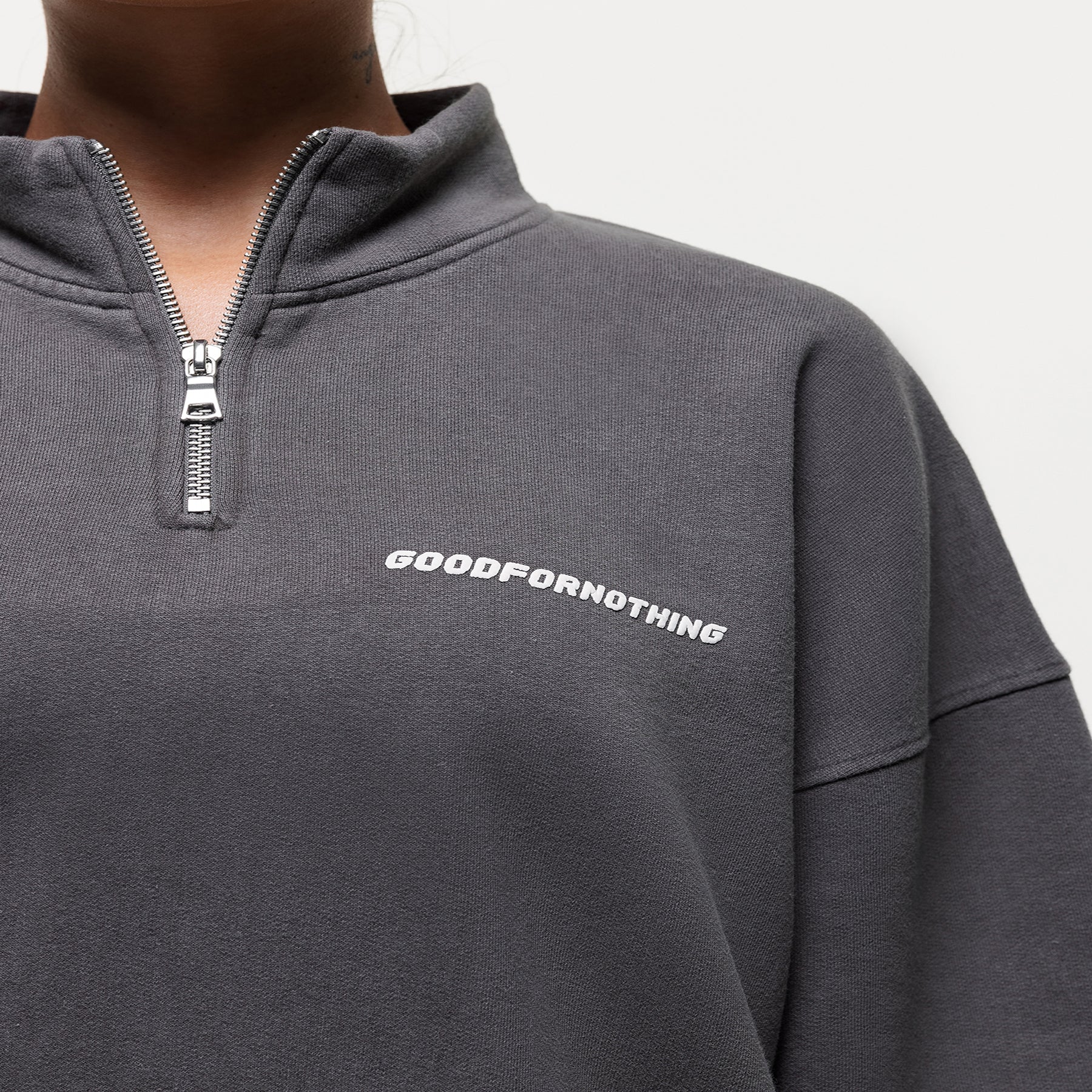 Gunmetal Grey Quarter Zip Sweatshirt