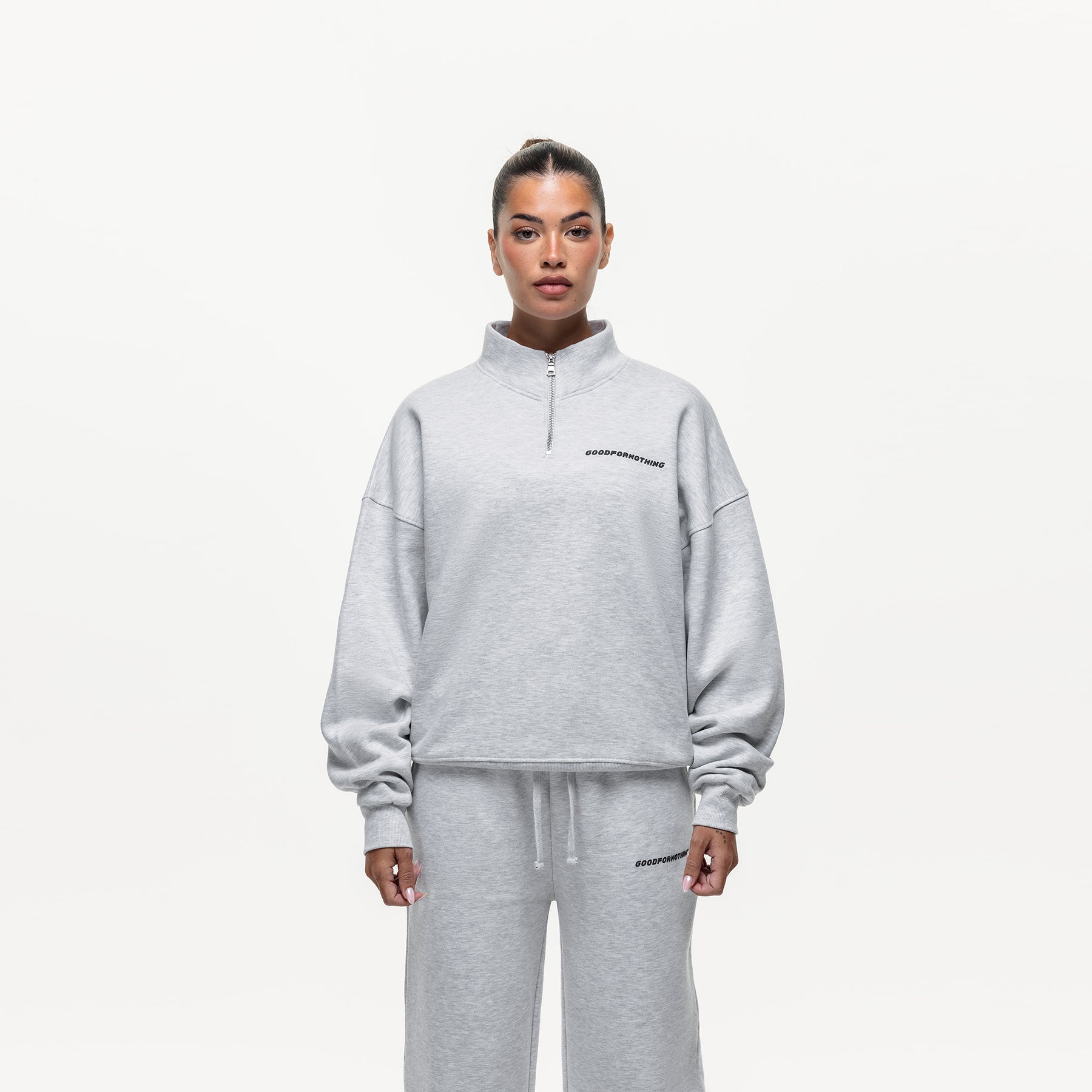 Vintage Marl Funnel Zip Sweat