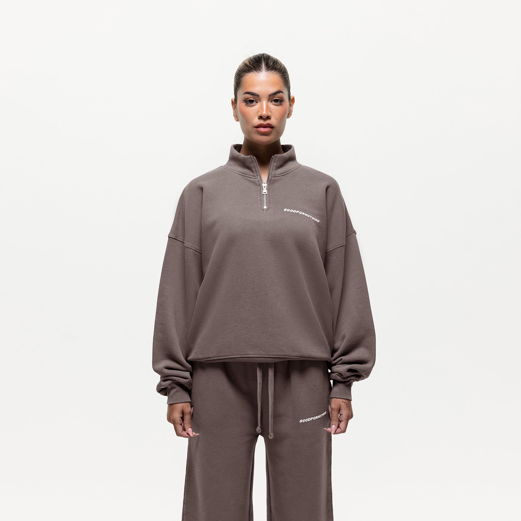 Vintage Washed Funnel Zip Sweat