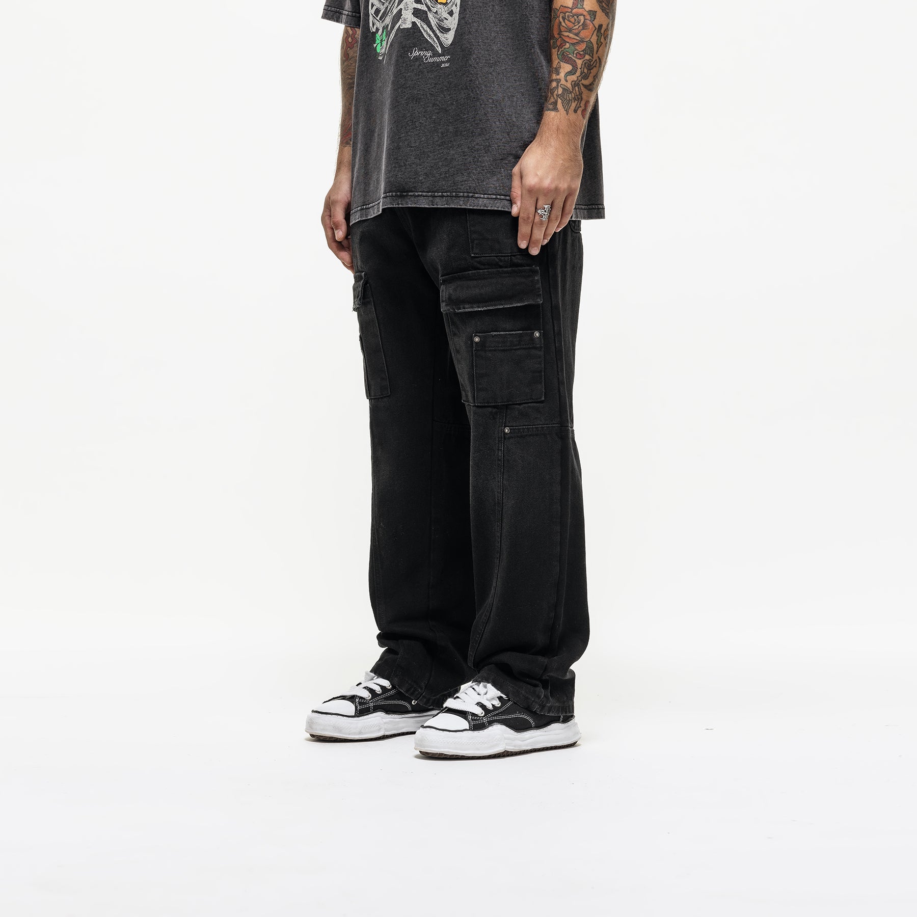 Heavy Utility Washed Black Denim Jeans Final Sale
