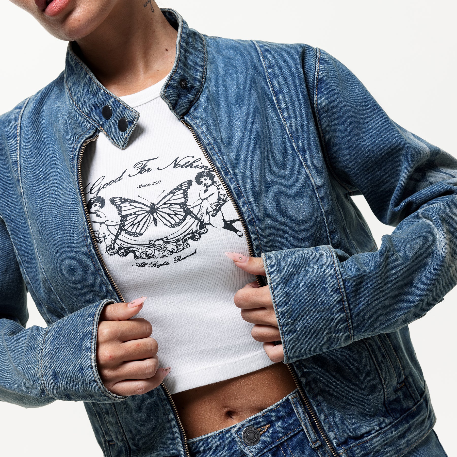 Good for nothing denim jacket store