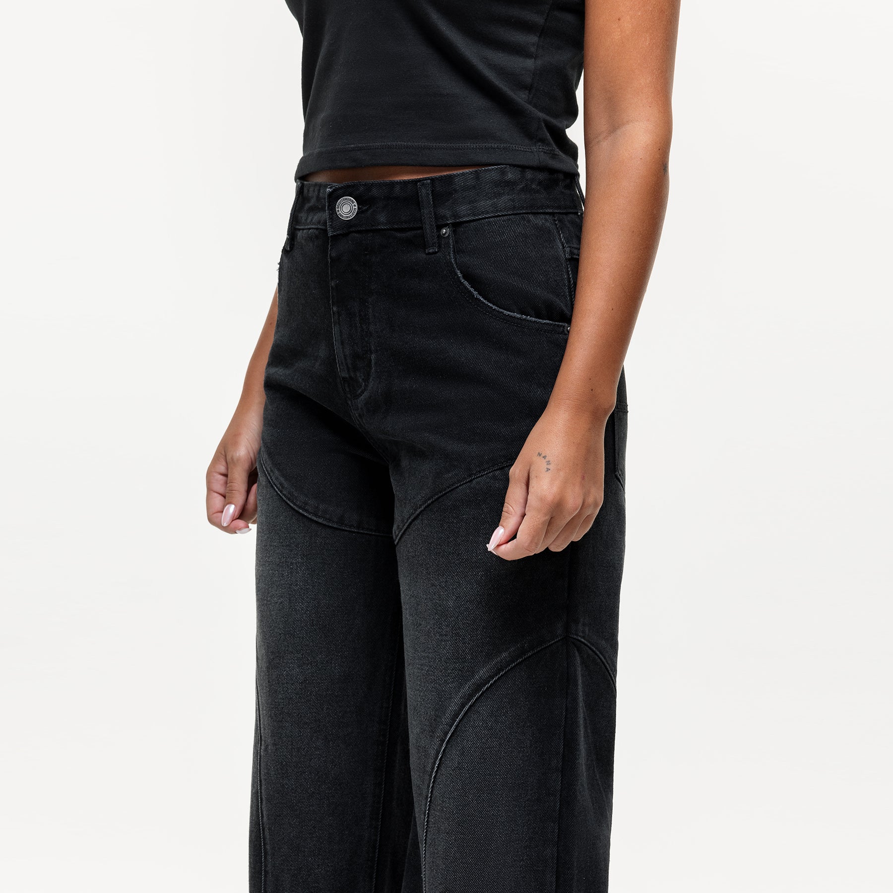 Wave Washed Black Denim Jeans