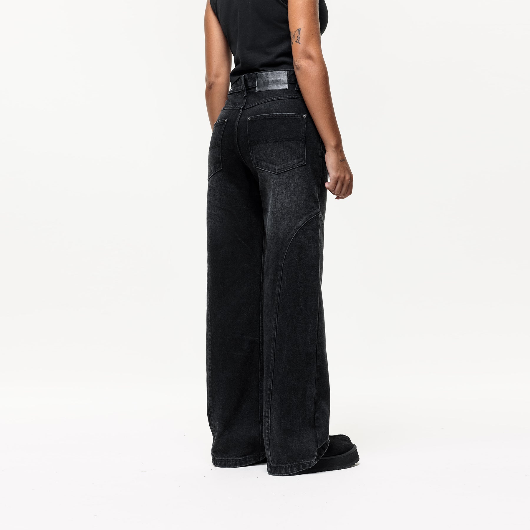Wave Washed Black Denim Jeans