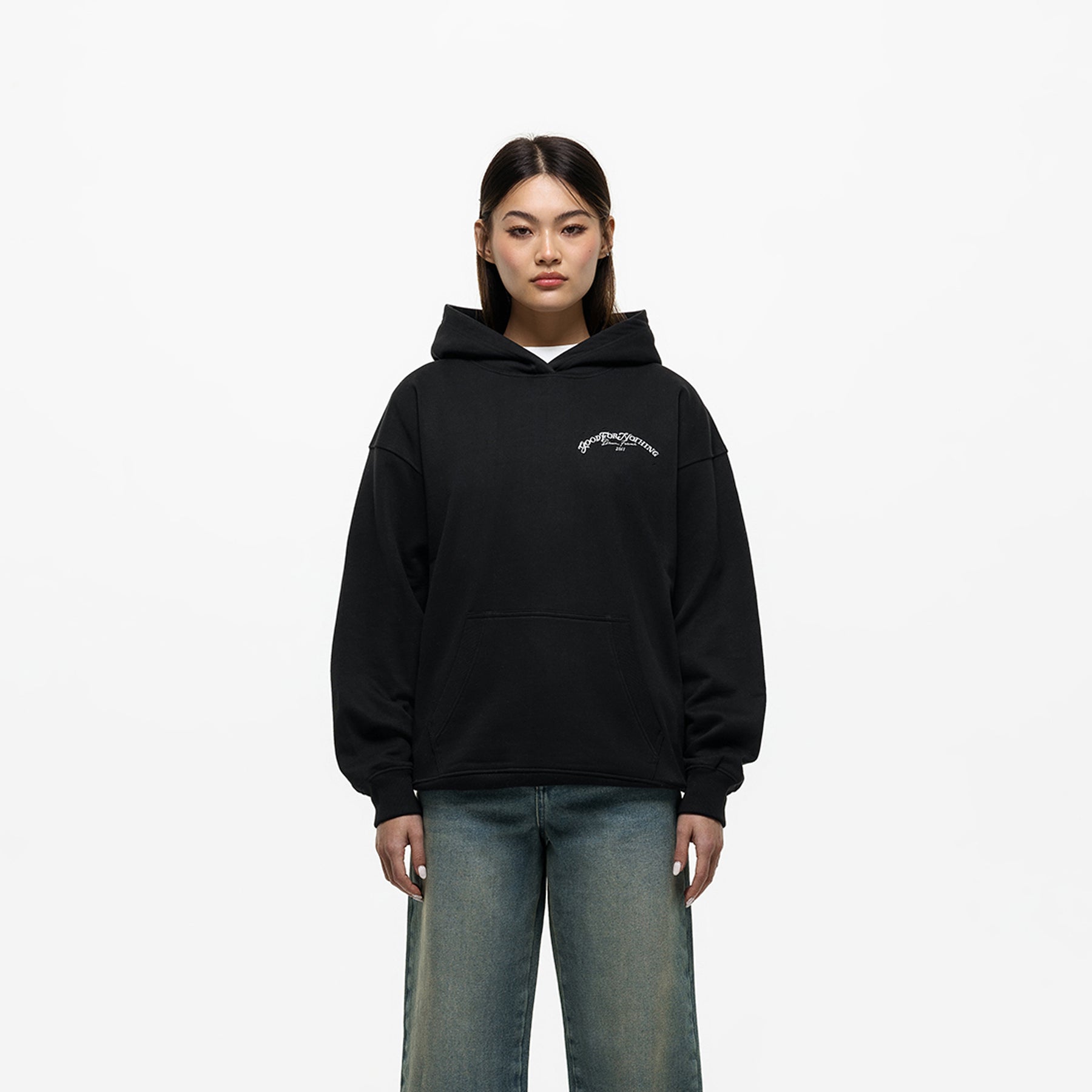 Oversized Destination Black Hoodie