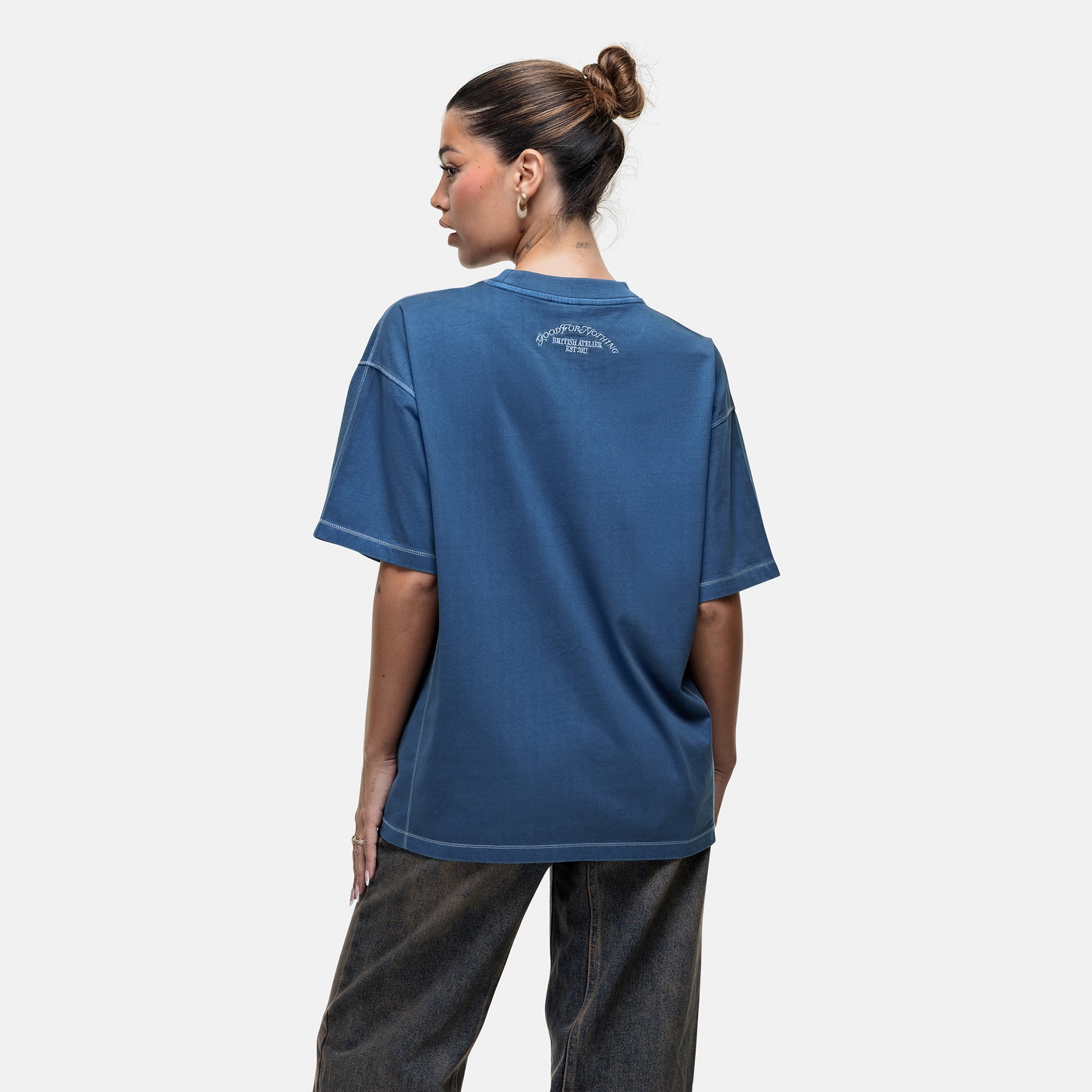 Overlock Washed Blue T-shirt