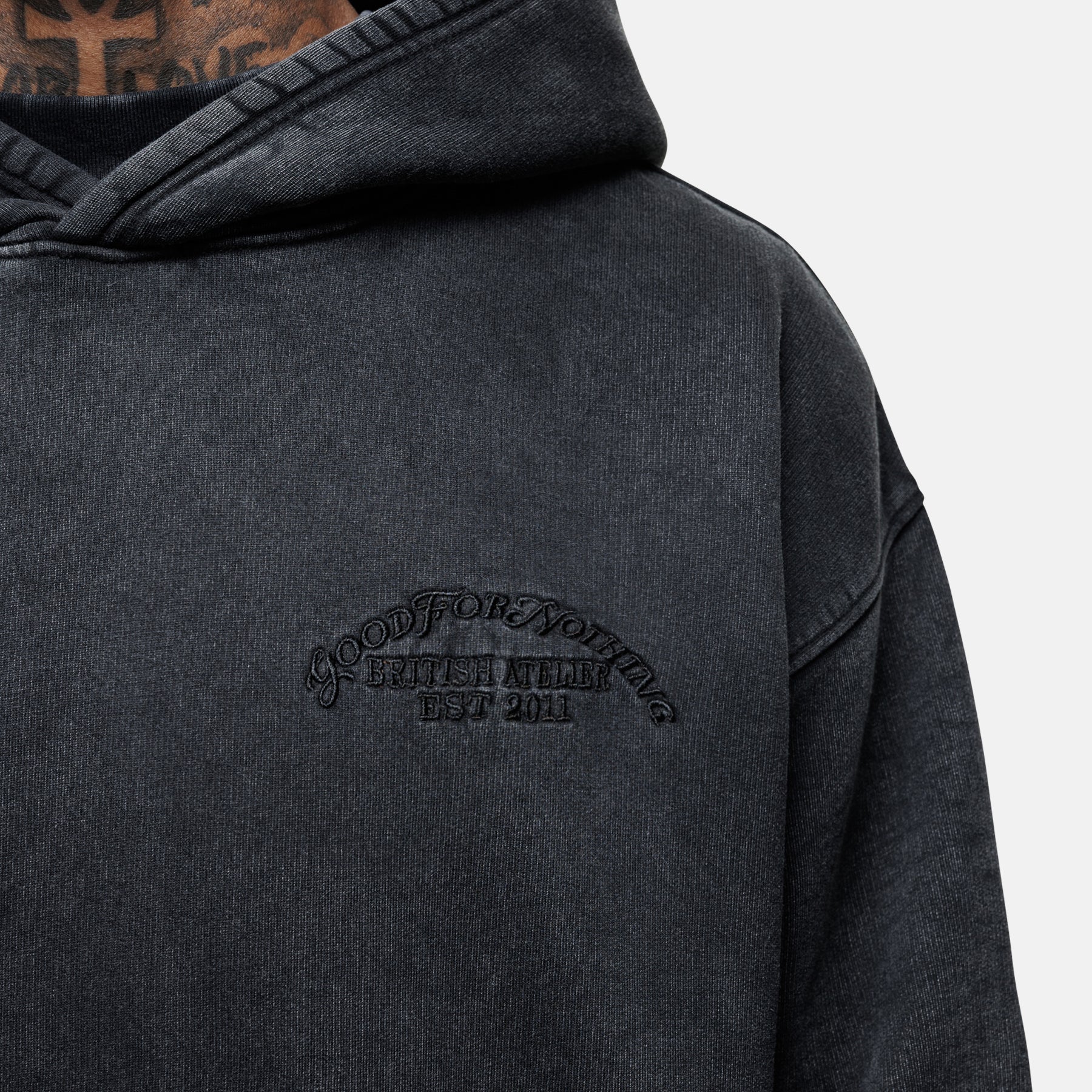 Vintage Black Wash Hoodie