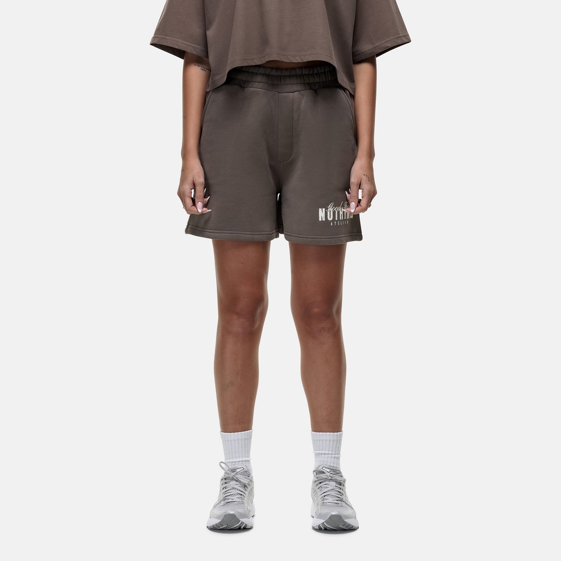 Washed Butterfly Taupe Shorts