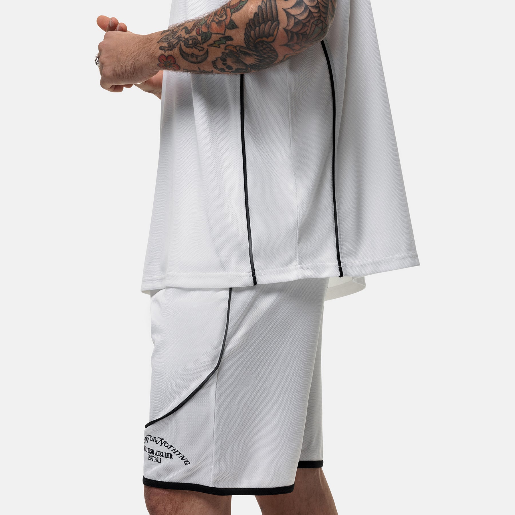 Atelier Mesh White Sleeveless T-shirt