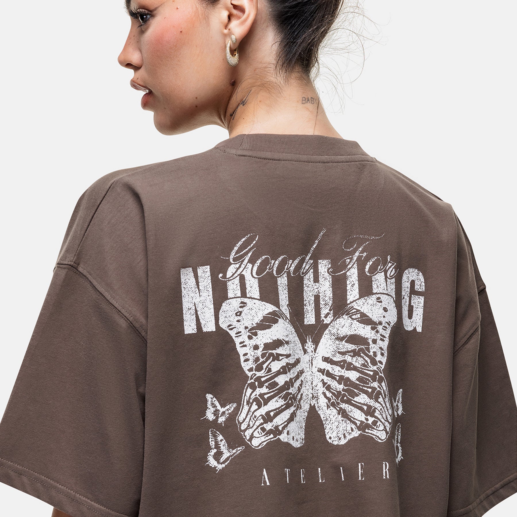 Washed Taupe Butterfly T-shirt